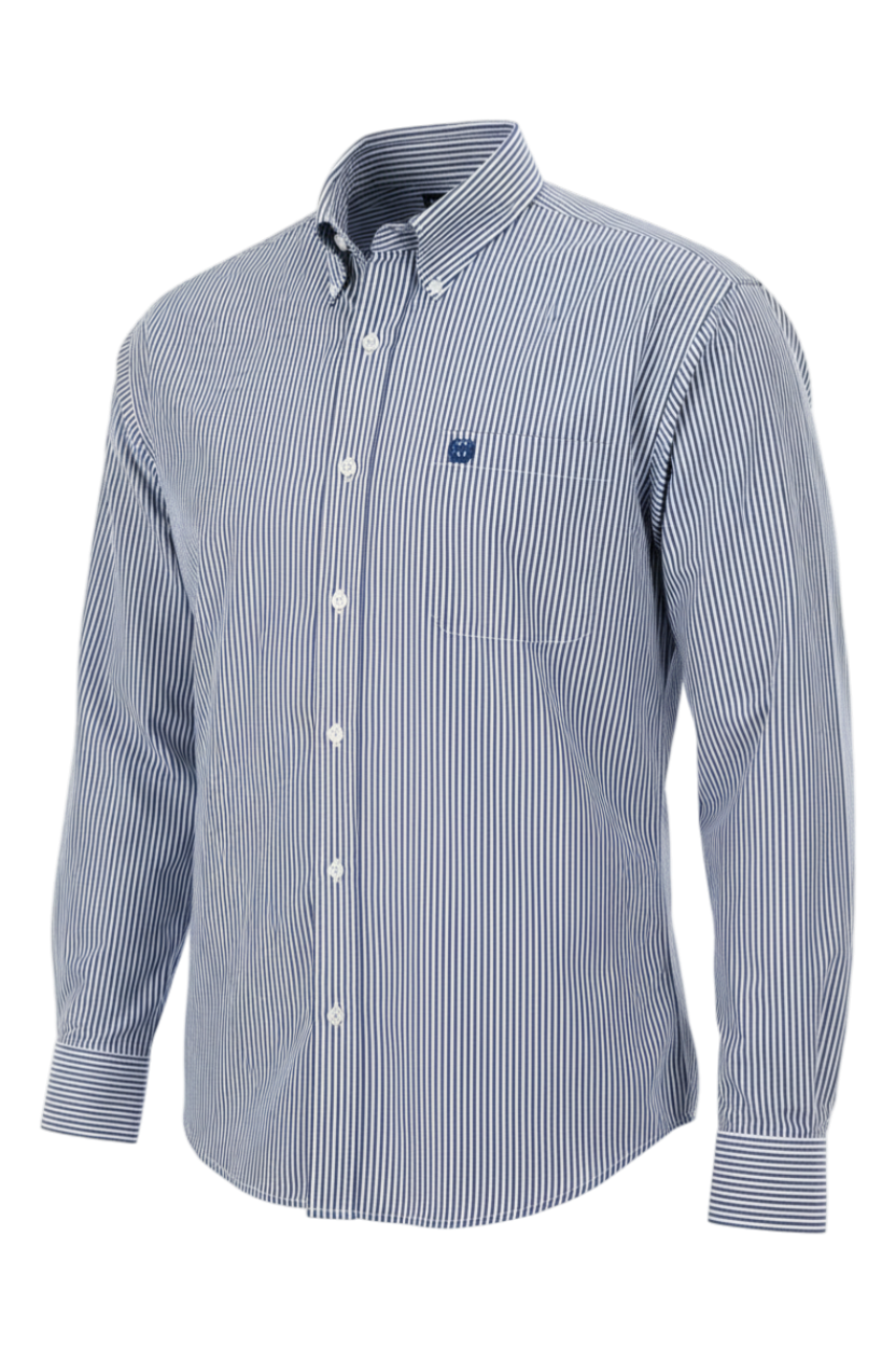 CINCH MEN'S TENCEL STRIPE SHIRT - BLUE