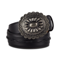 Lane 1.5 Woven Braided Belt with Round Buckle - Jet Black