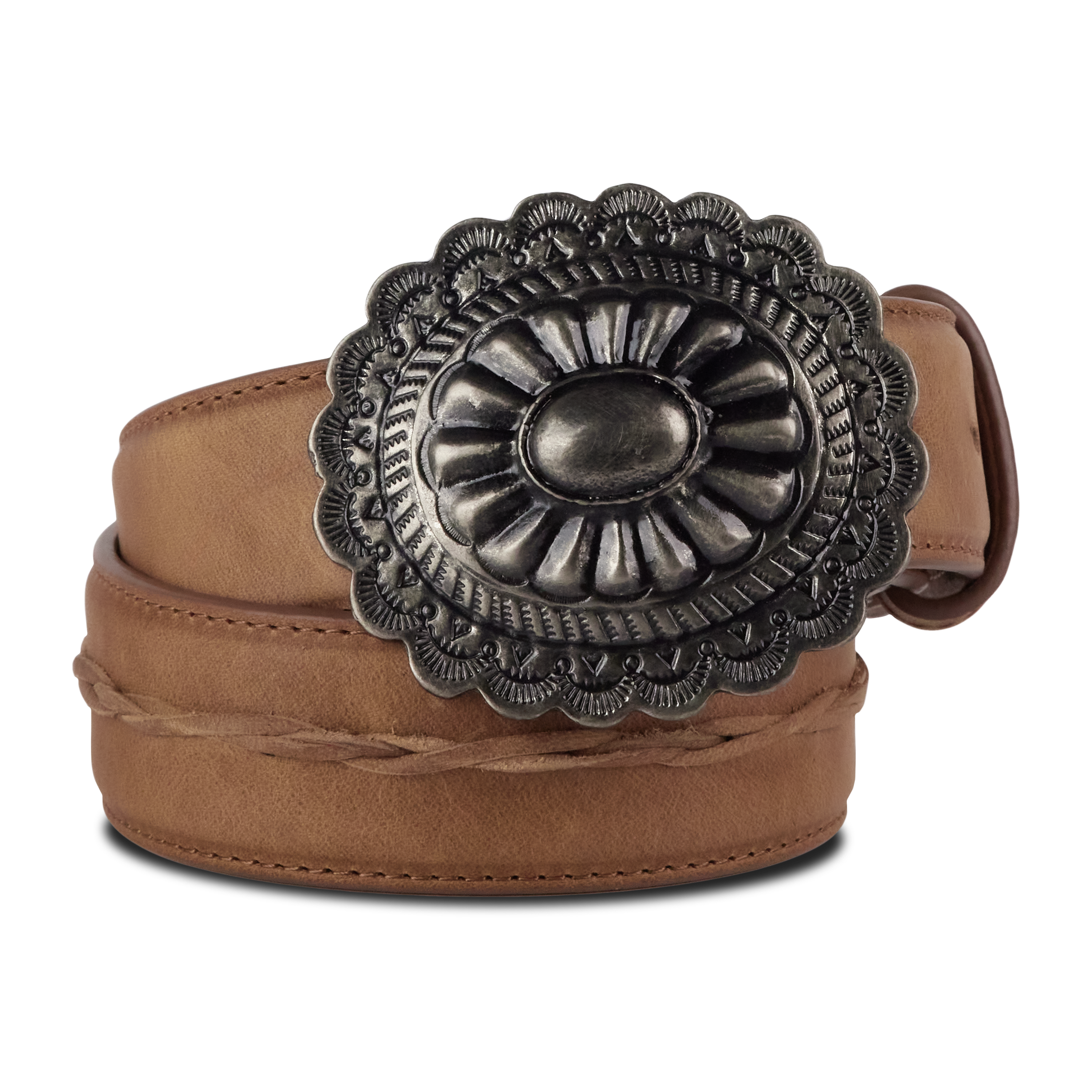 Lane 1.5 Woven Braided Belt with Round Buckle - Desert Clay