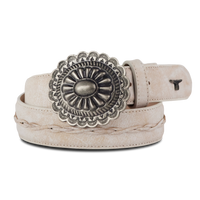 Lane 1.5 Woven Braided Belt with Round Buckle - Ceramic Crackle