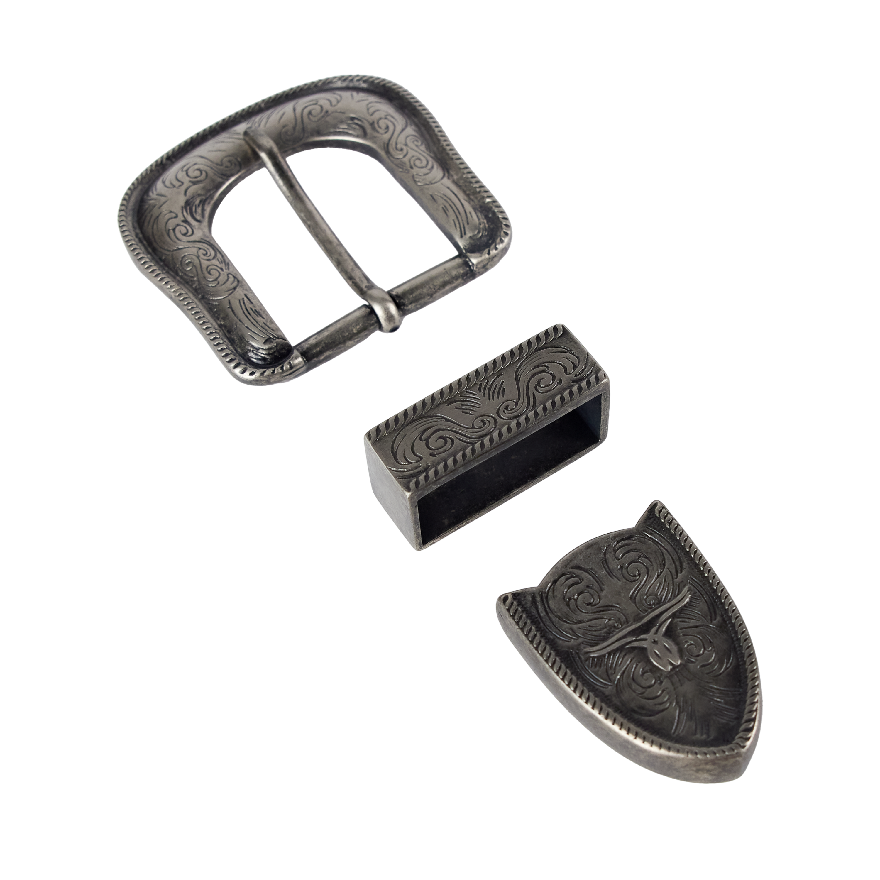 Lane Belt Buckle - Silver Single Buckle Set