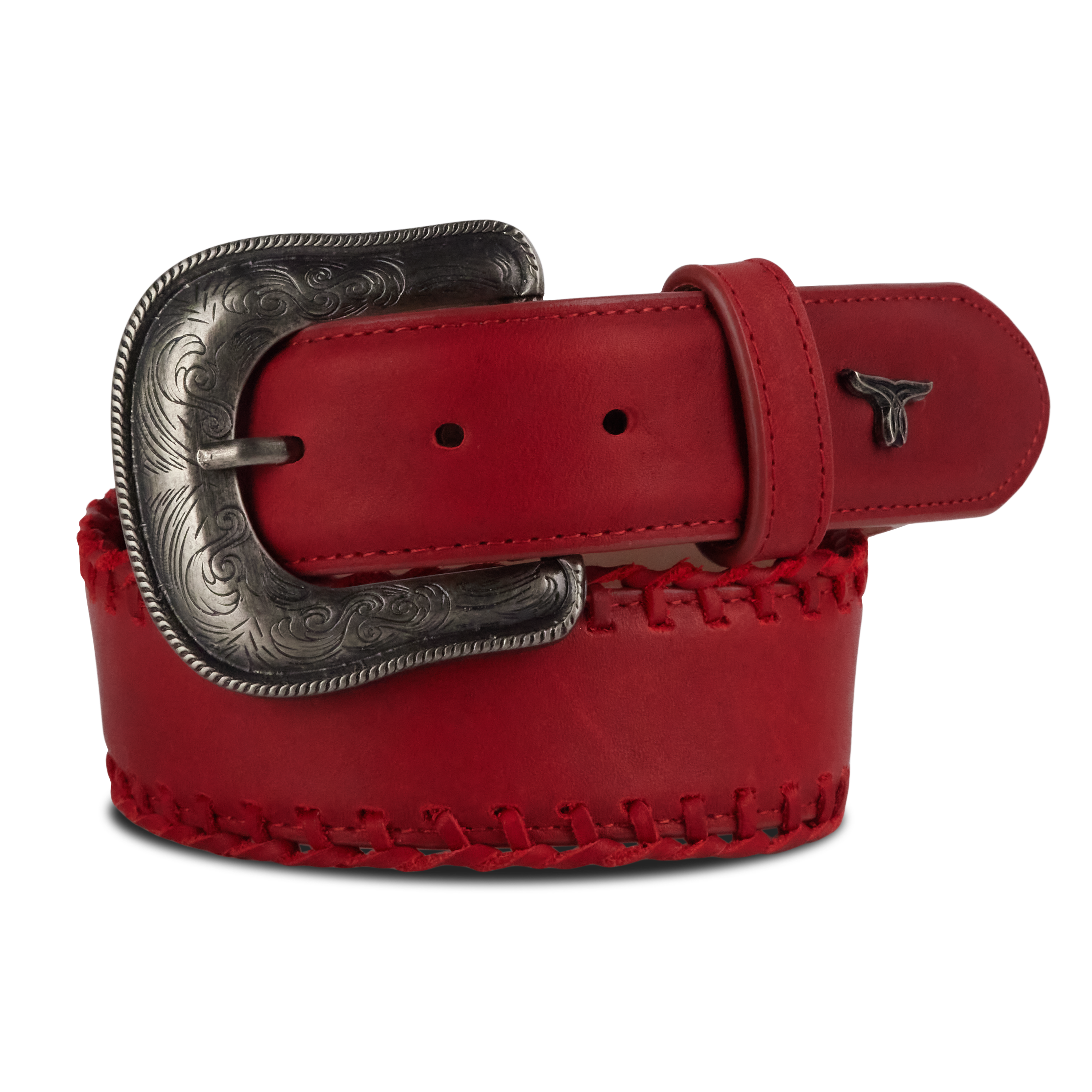 Lane 1.5 Woven Laced Belt with Single Buckle - Smoldering Ruby