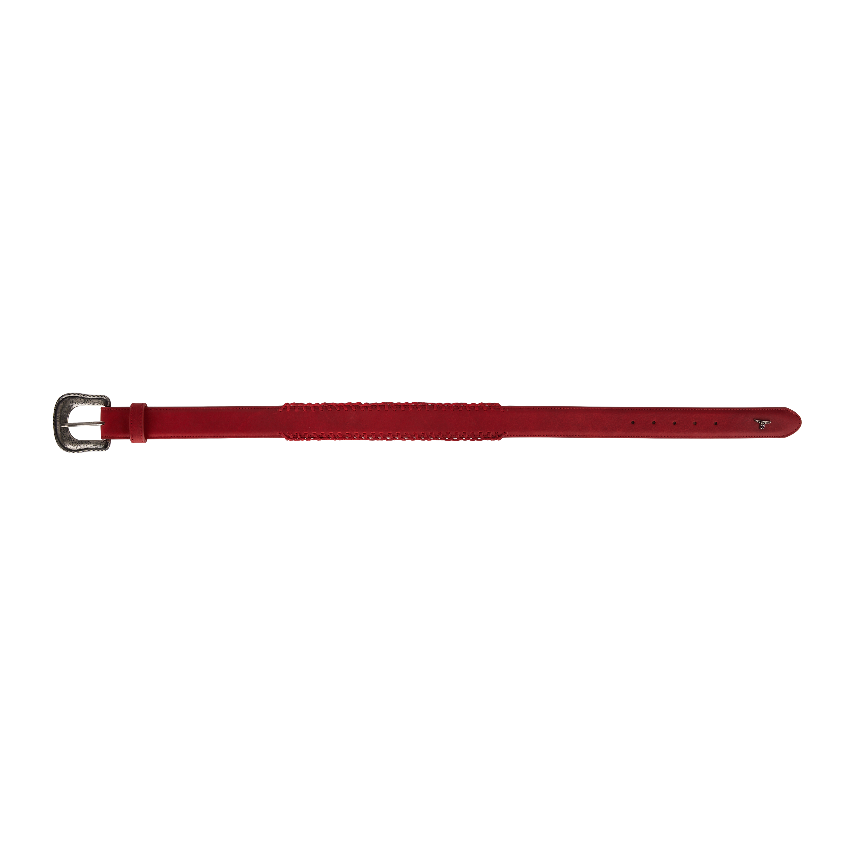 Lane 1.5 Woven Laced Belt with Single Buckle - Smoldering Ruby