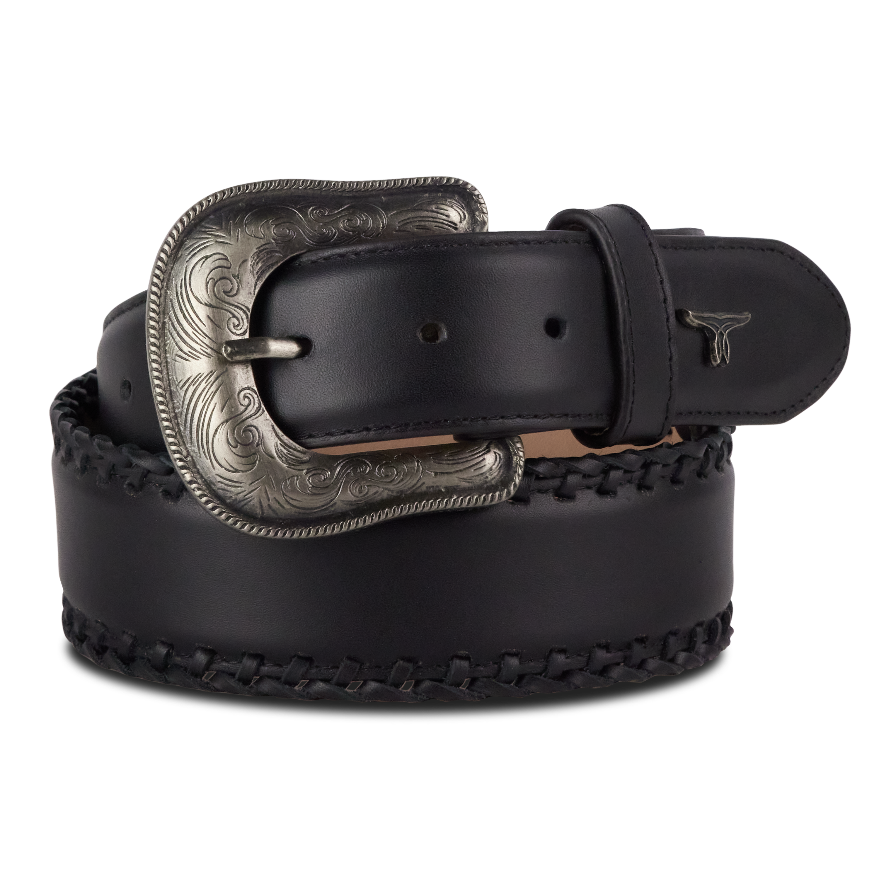 Lane 1.5 Woven Laced Belt with Single Buckle - Jet Black