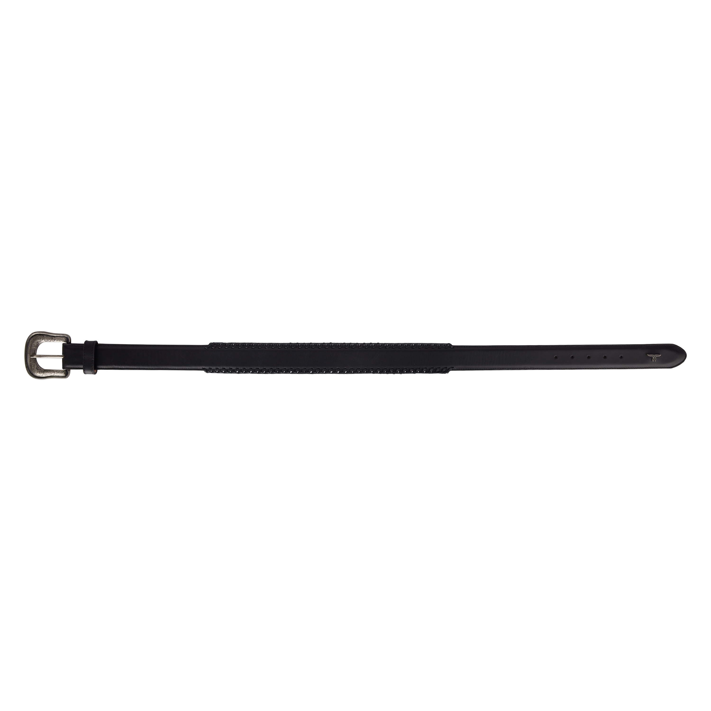 Lane 1.5 Woven Laced Belt with Single Buckle - Jet Black