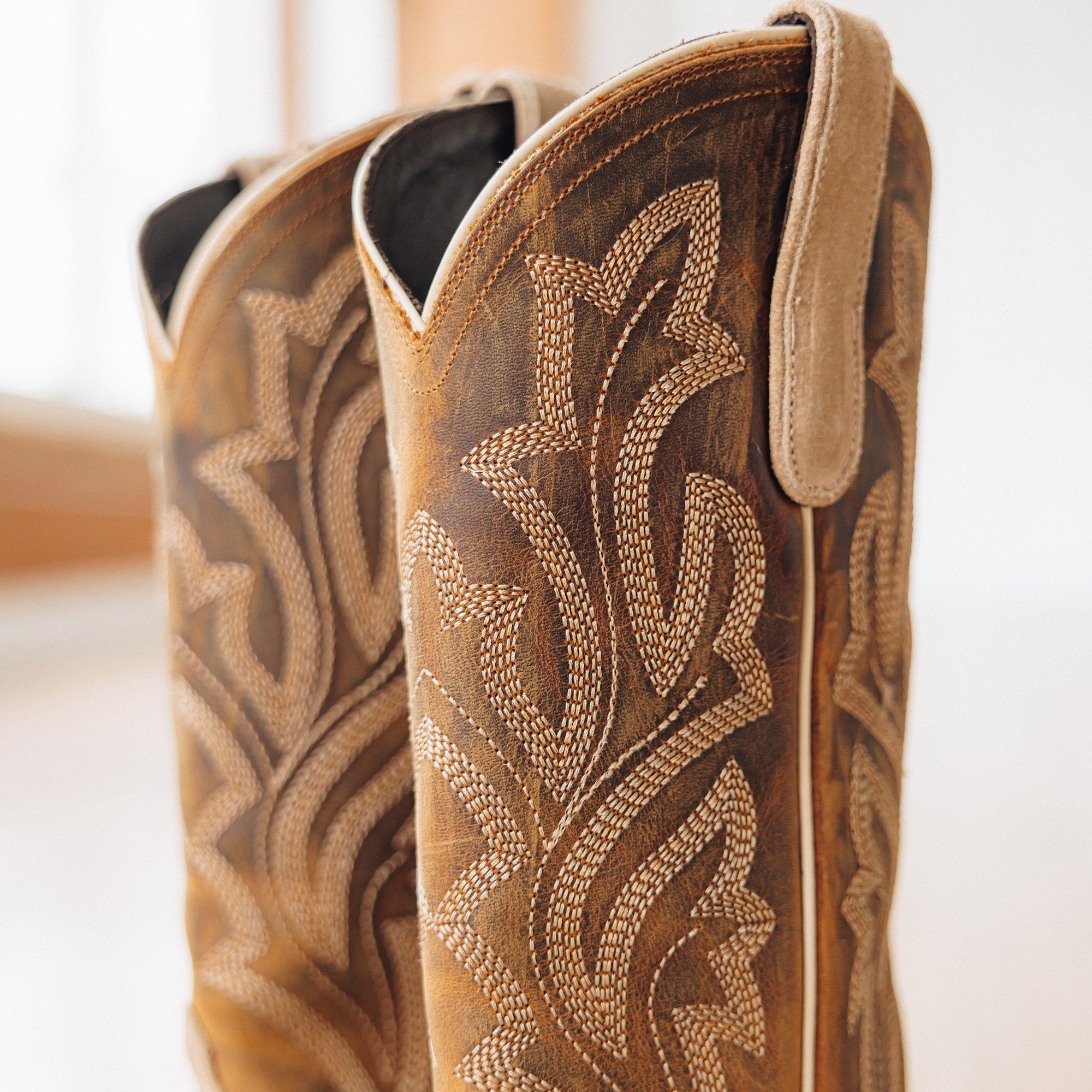 Lane Classic Square Boot - Latte Suede and Burnt Caramel
