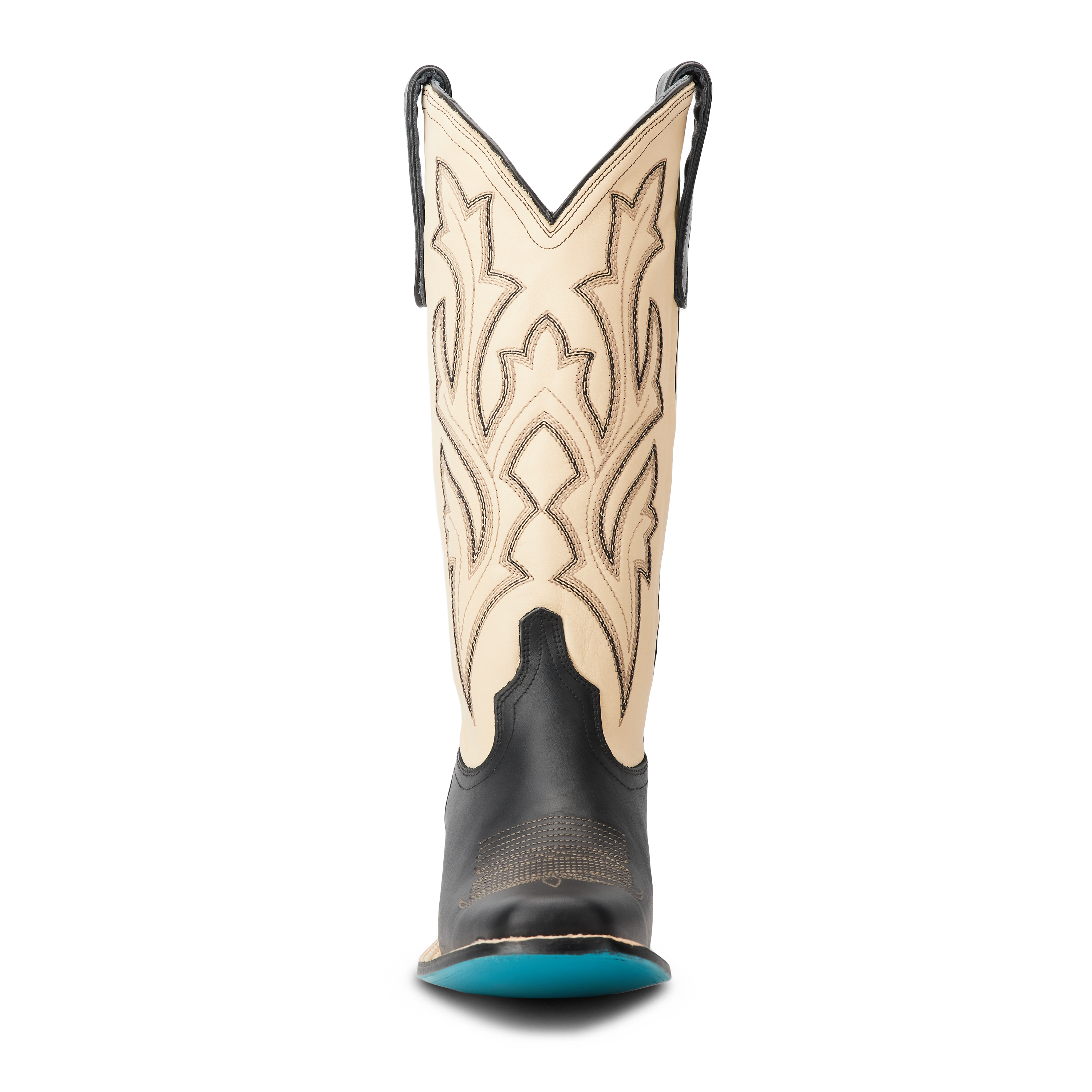 Lane Classic Square Boot - Jet Black and Pale Ivory