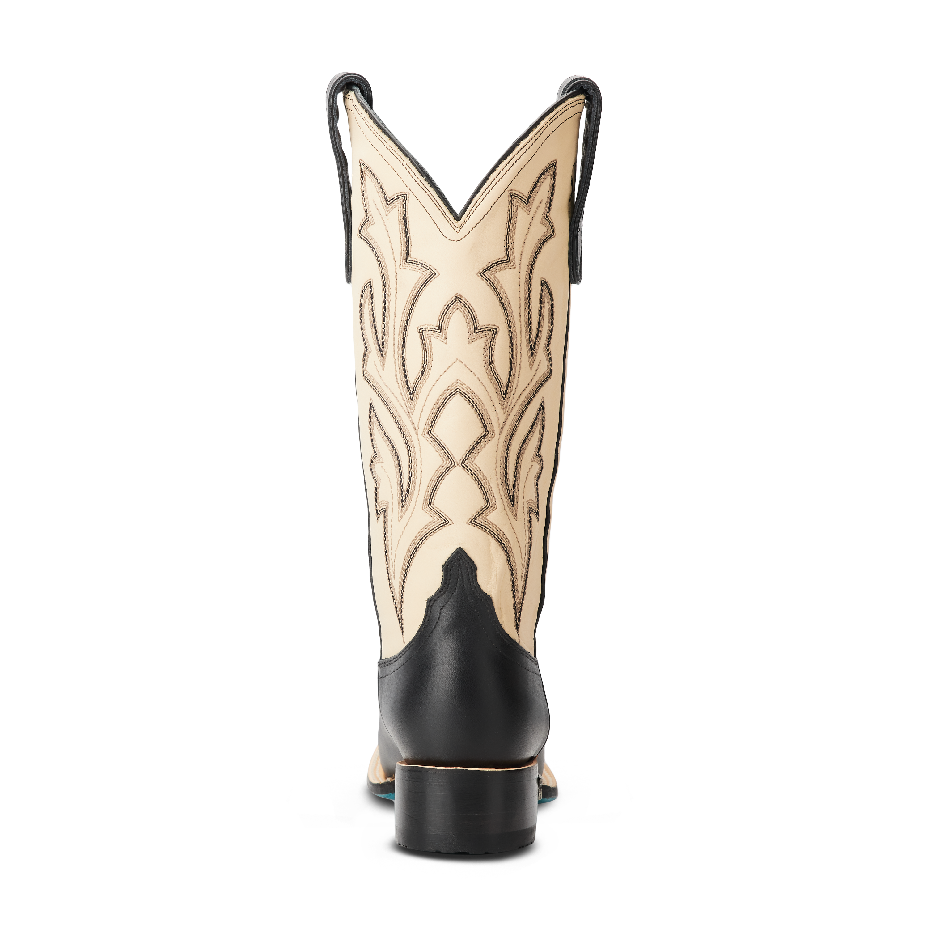 Lane Classic Square Boot - Jet Black and Pale Ivory