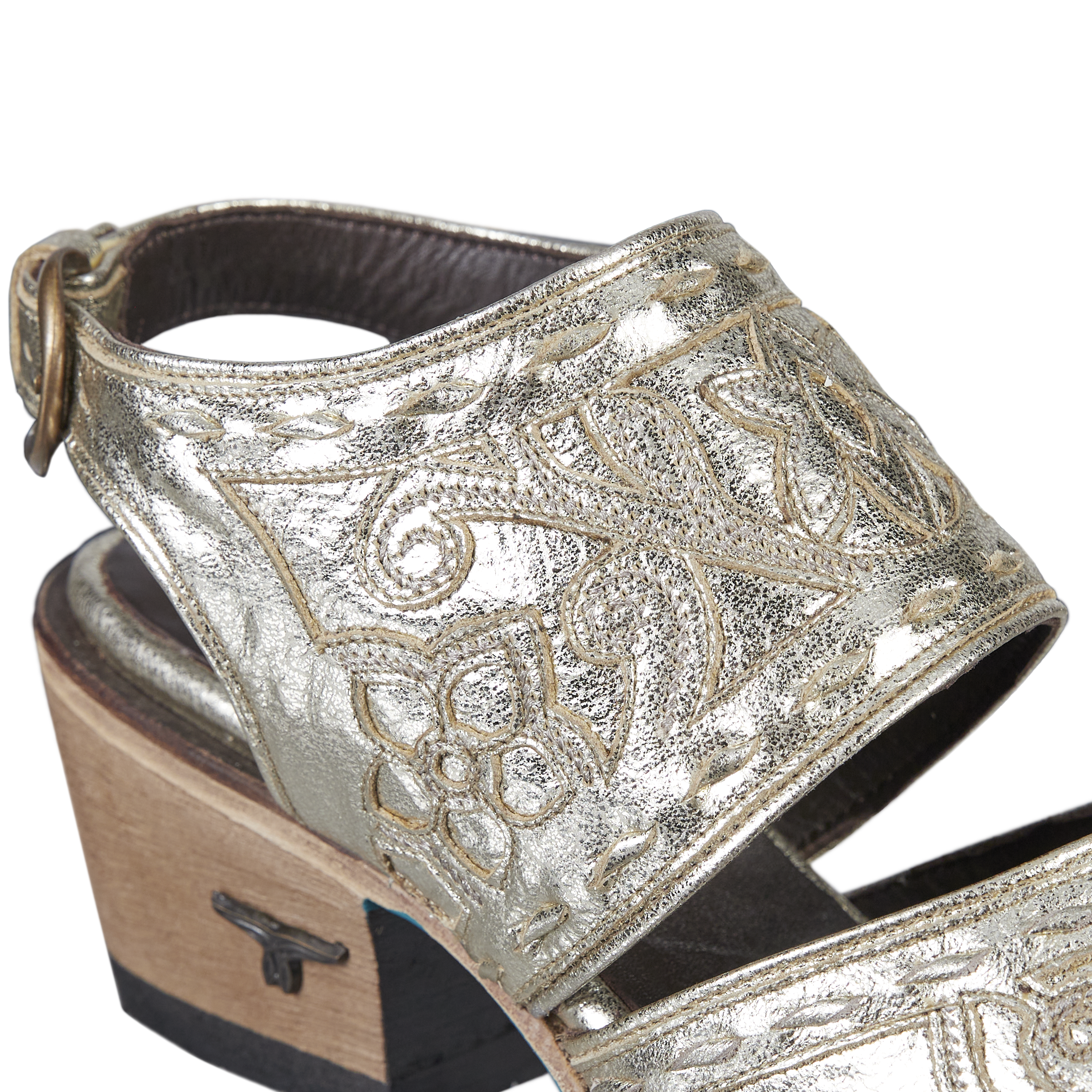 Lane Robin Slingback Mule - Champagne Metallic