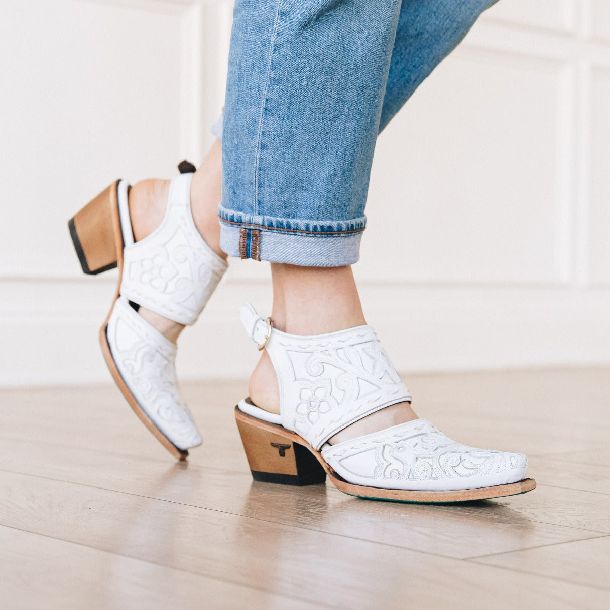 Lane Robin Slingback Mule - Matte White