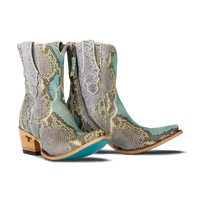 Lane Vickson Exotic Bootie - Blue Watercolor