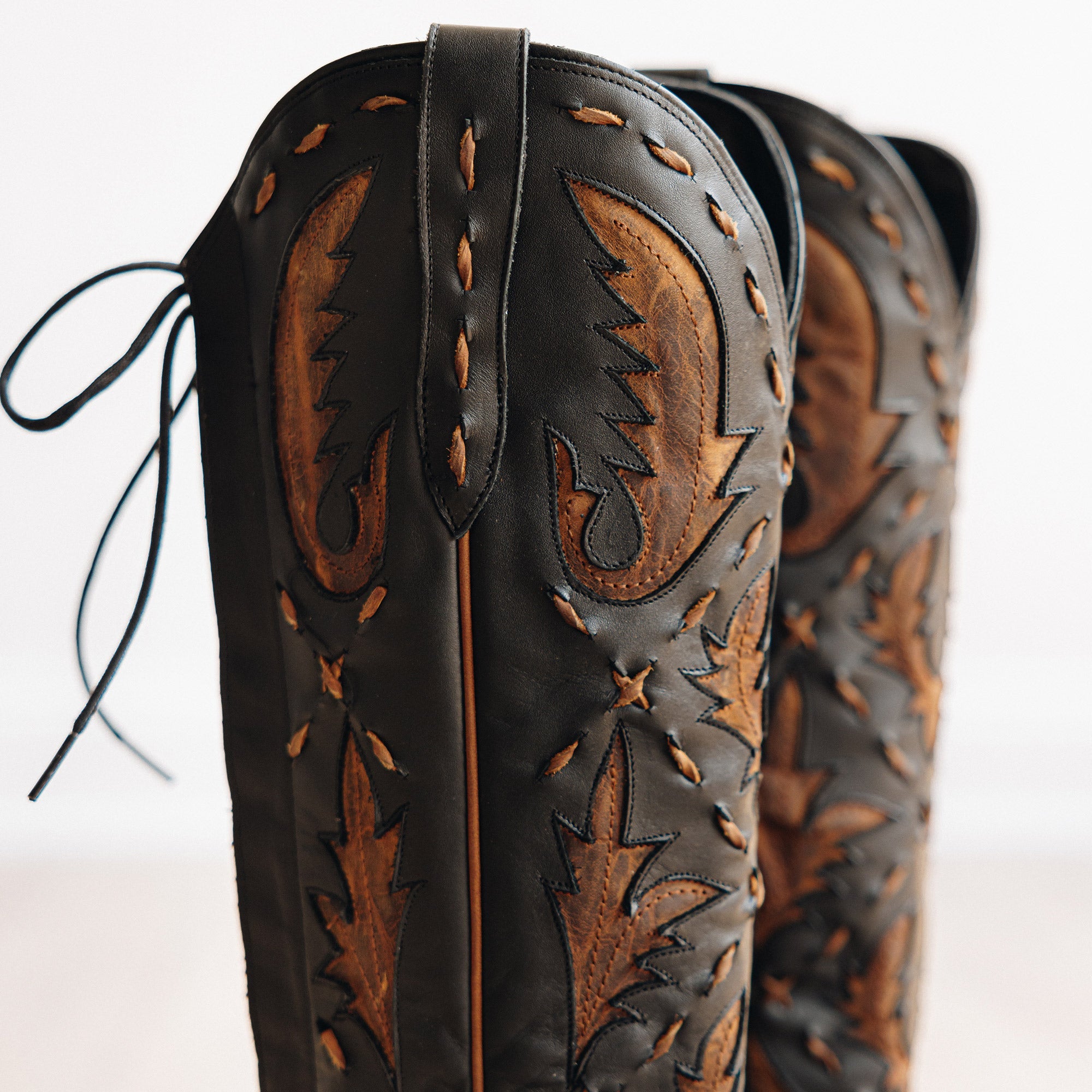 Lane Reverie Knee High Corset - Jet Black and Burnt Caramel