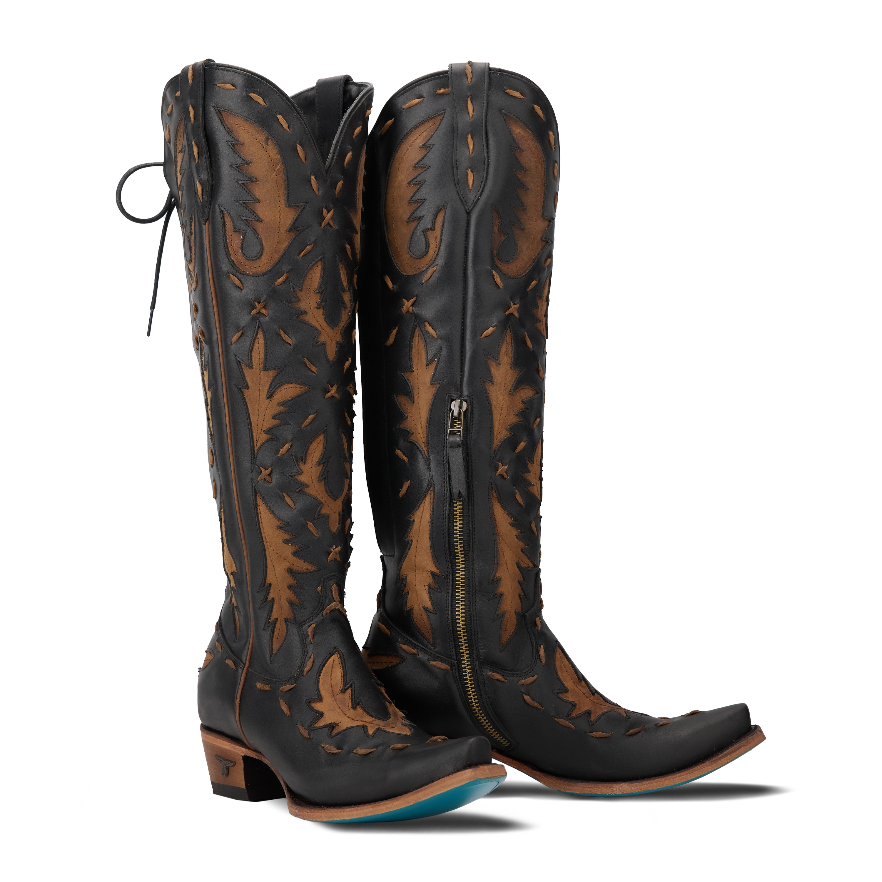 Lane Reverie Knee High Corset - Jet Black and Burnt Caramel