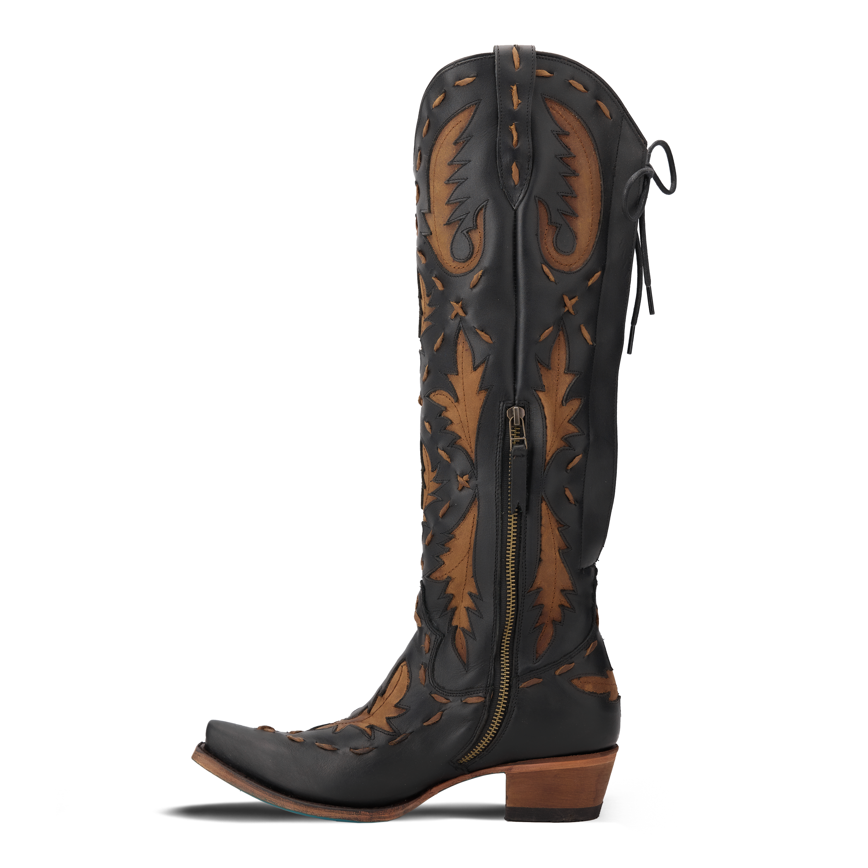 Lane Reverie Knee High Corset - Jet Black and Burnt Caramel