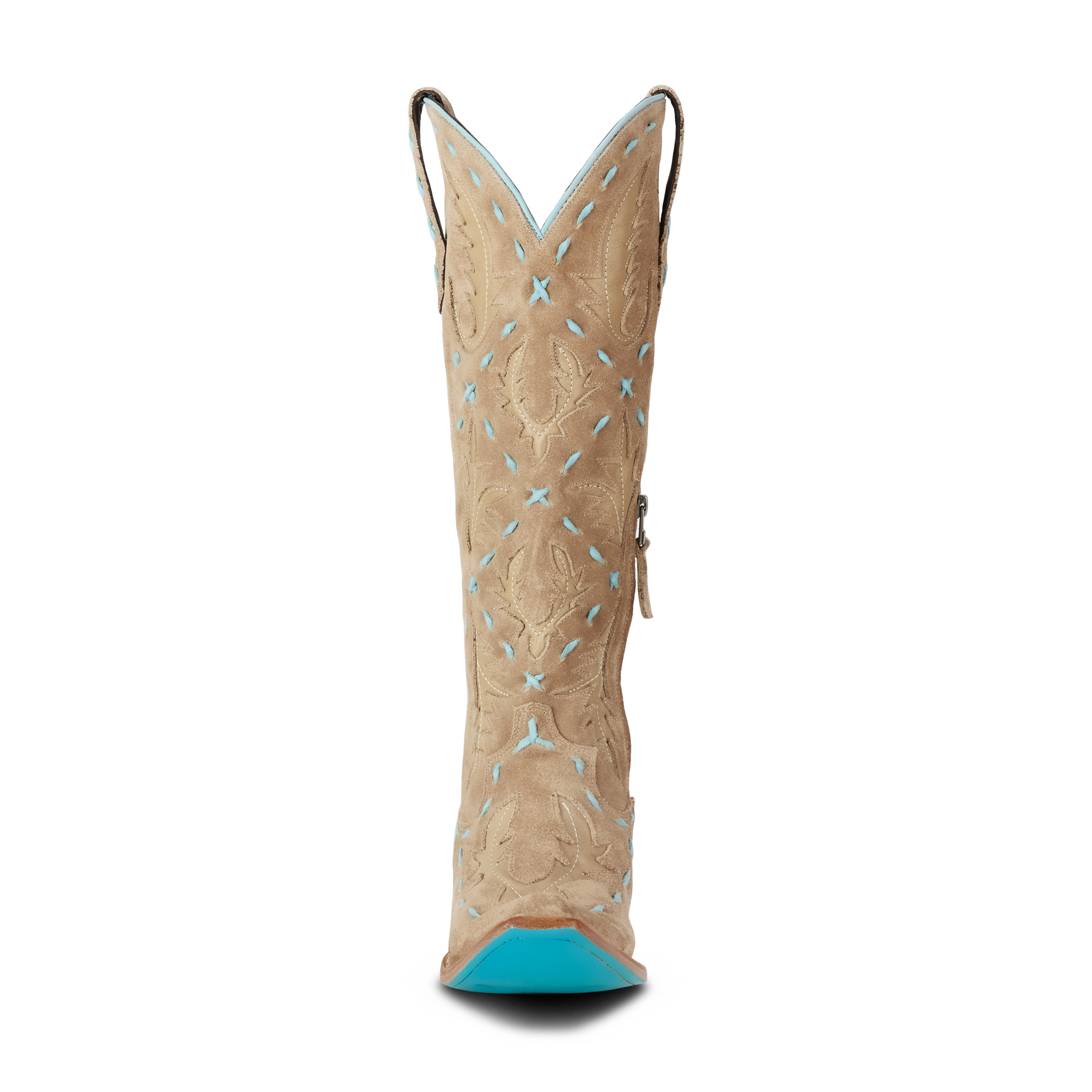 Lane Reverie Knee High Corset - Latte Suede and Powder Blue