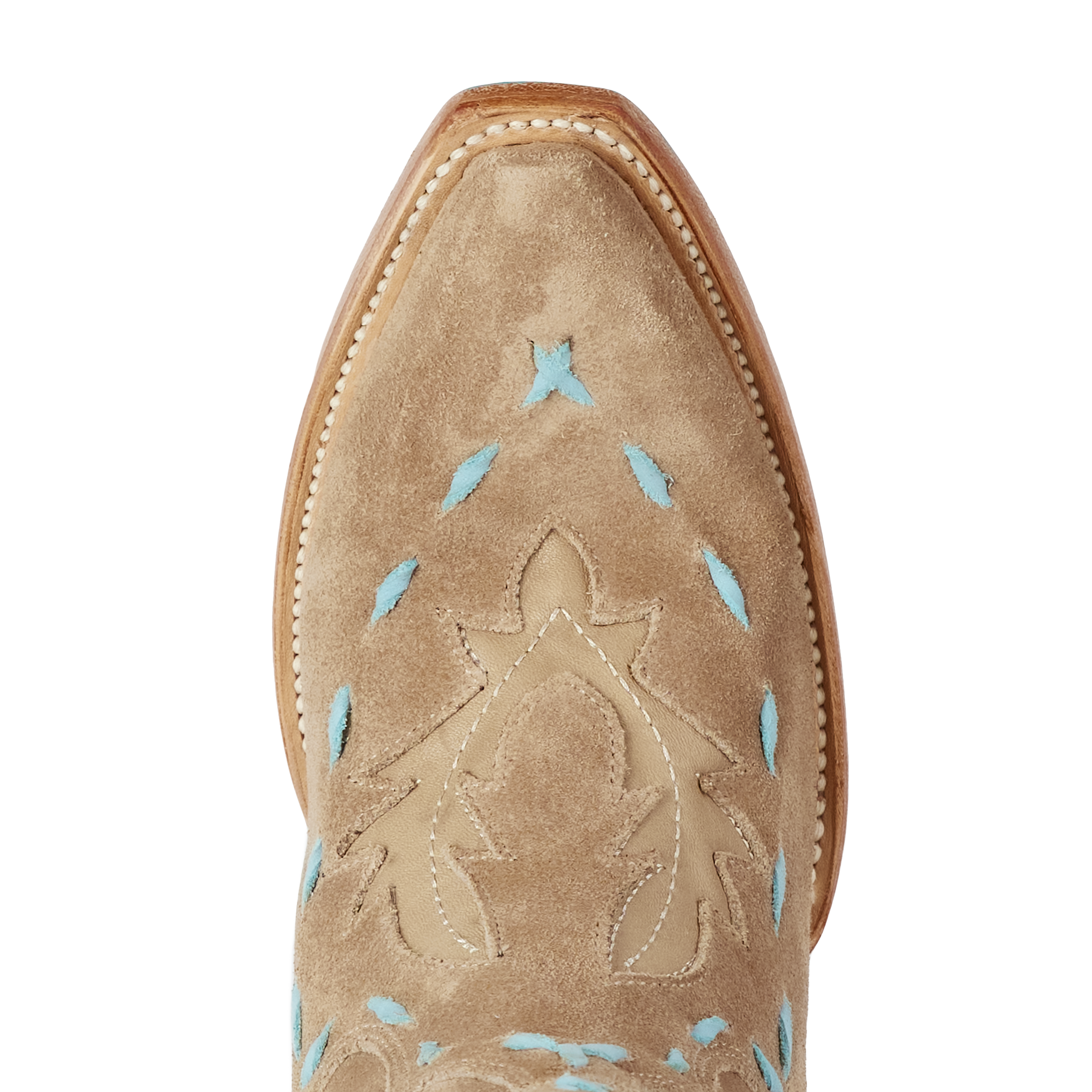 Lane Reverie Knee High Corset - Latte Suede and Powder Blue