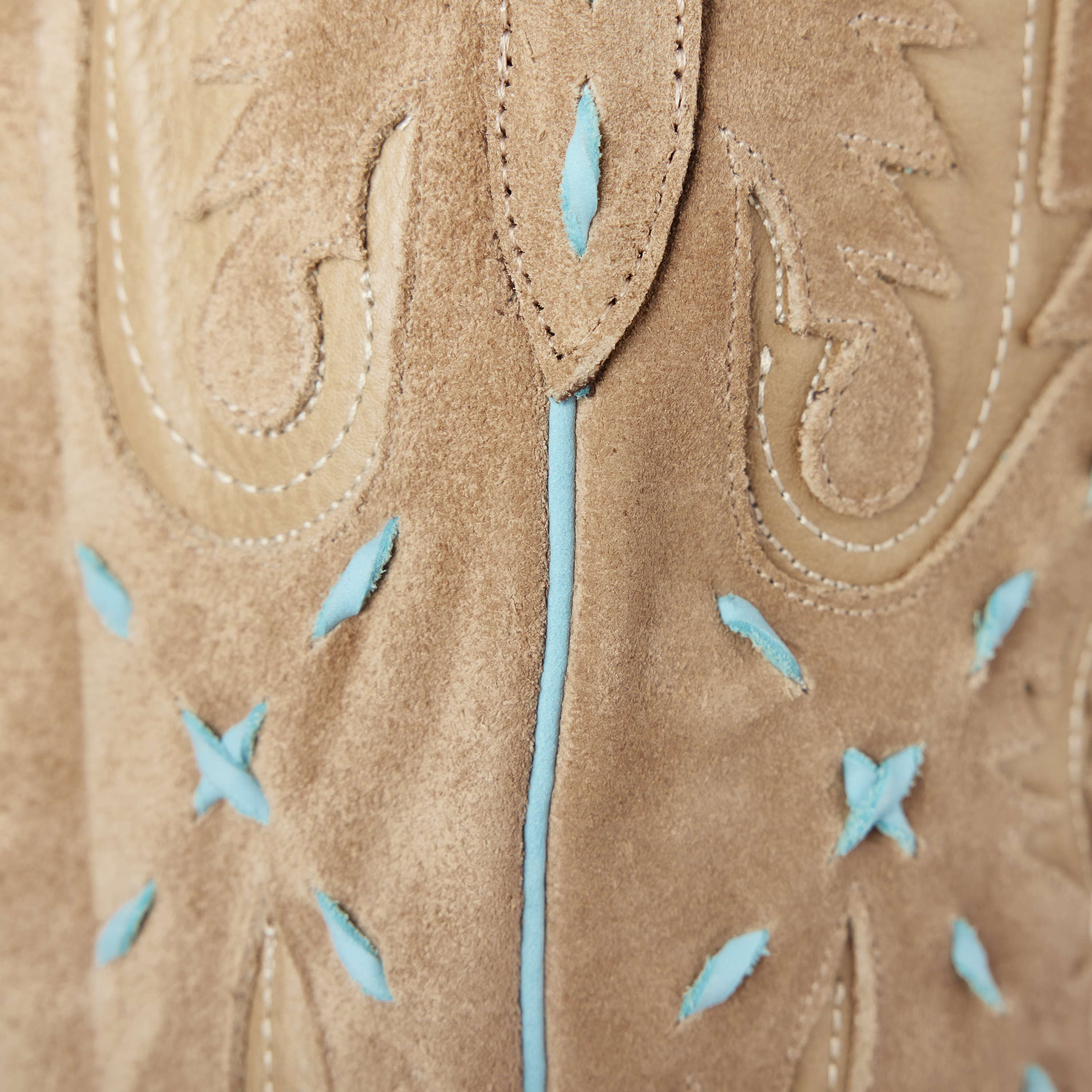 Lane Reverie Knee High Corset - Latte Suede and Powder Blue