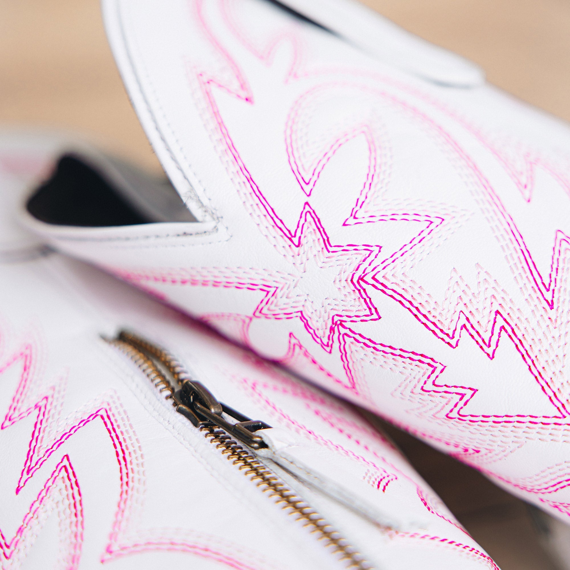 Lane Smokeshow Boot - Matte White and Neon Pink
