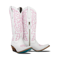 Lane Smokeshow Boot - Matte White and Neon Pink