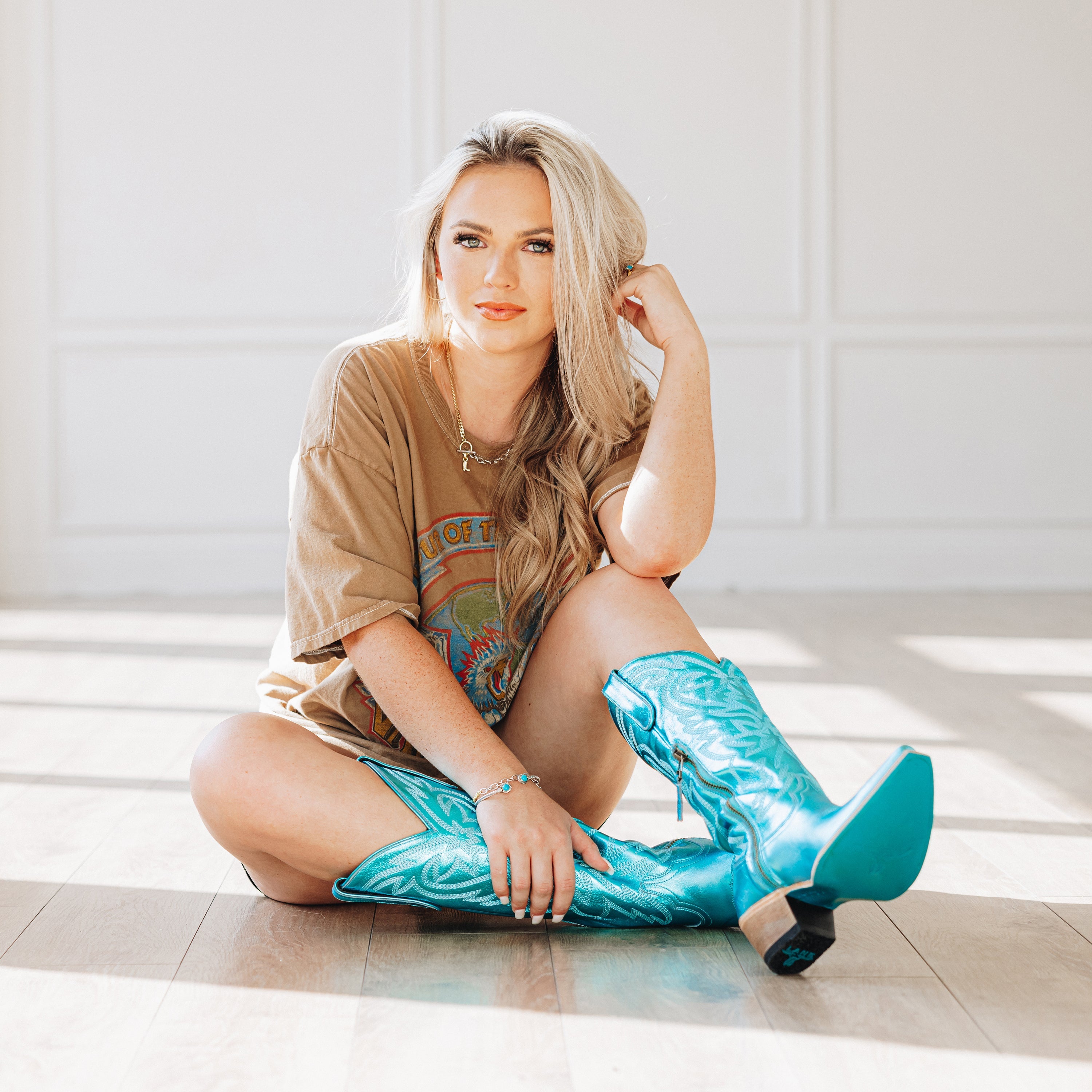Lane Smokeshow Boot - Turquoise Metallic