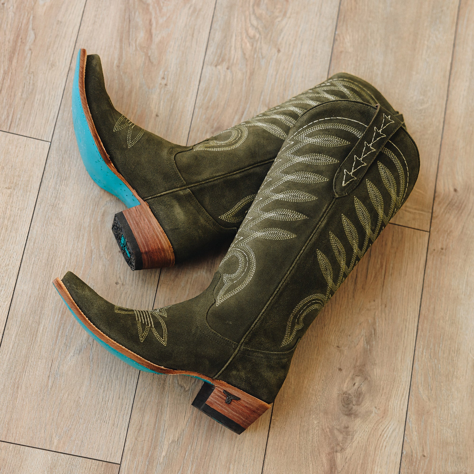 Lane Squash Blossom Boot - Olive Suede