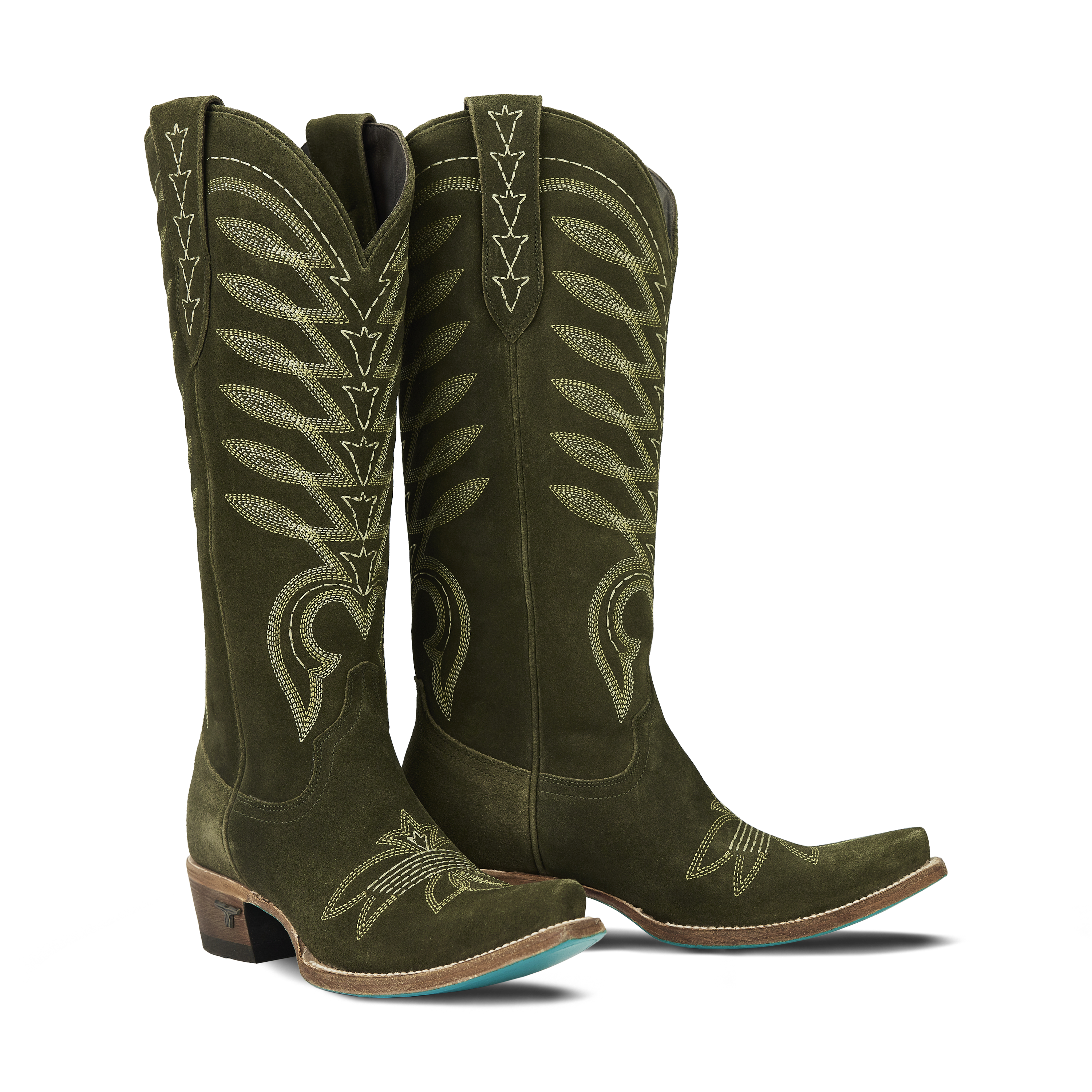 Lane Squash Blossom Boot - Olive Suede