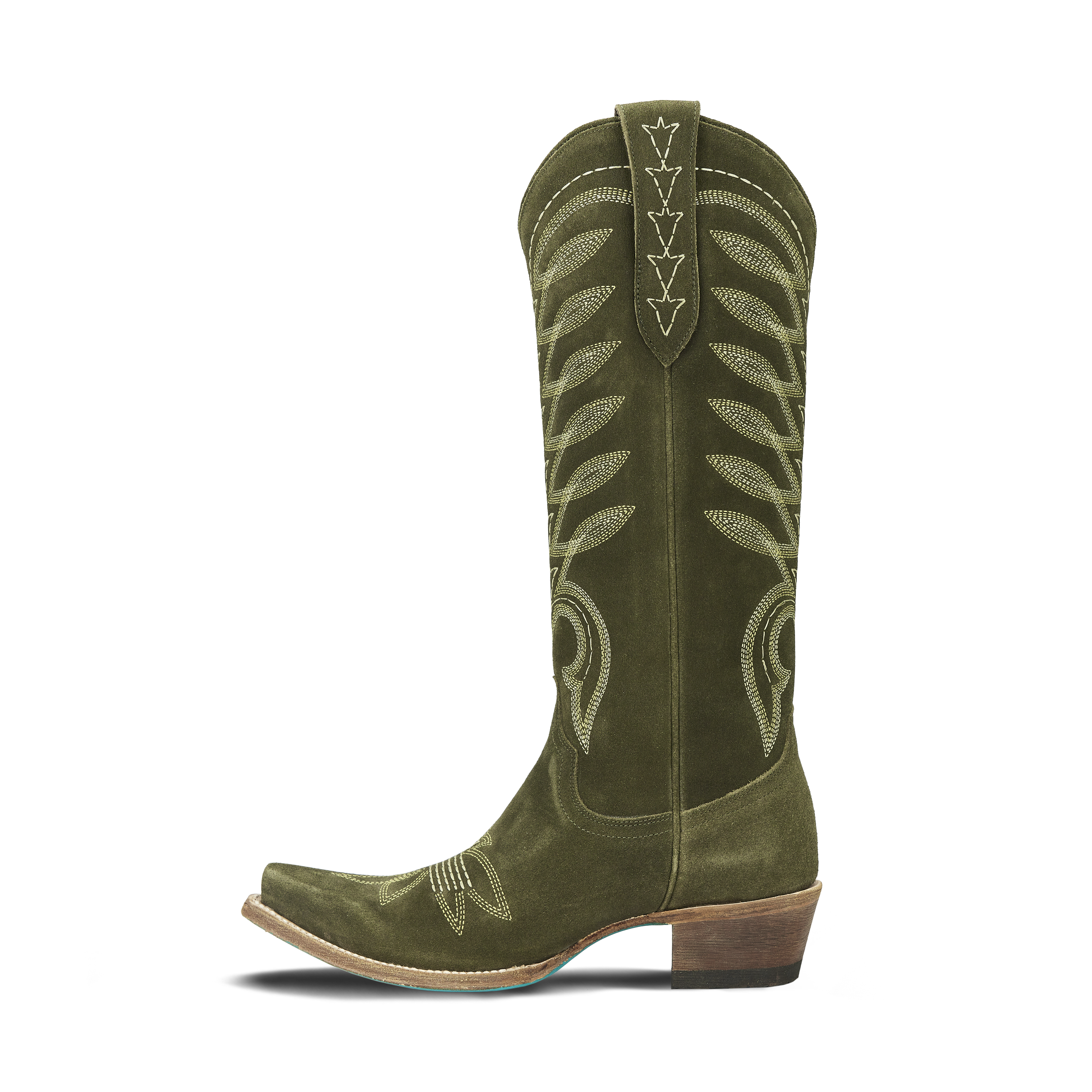 Lane Squash Blossom Boot - Olive Suede