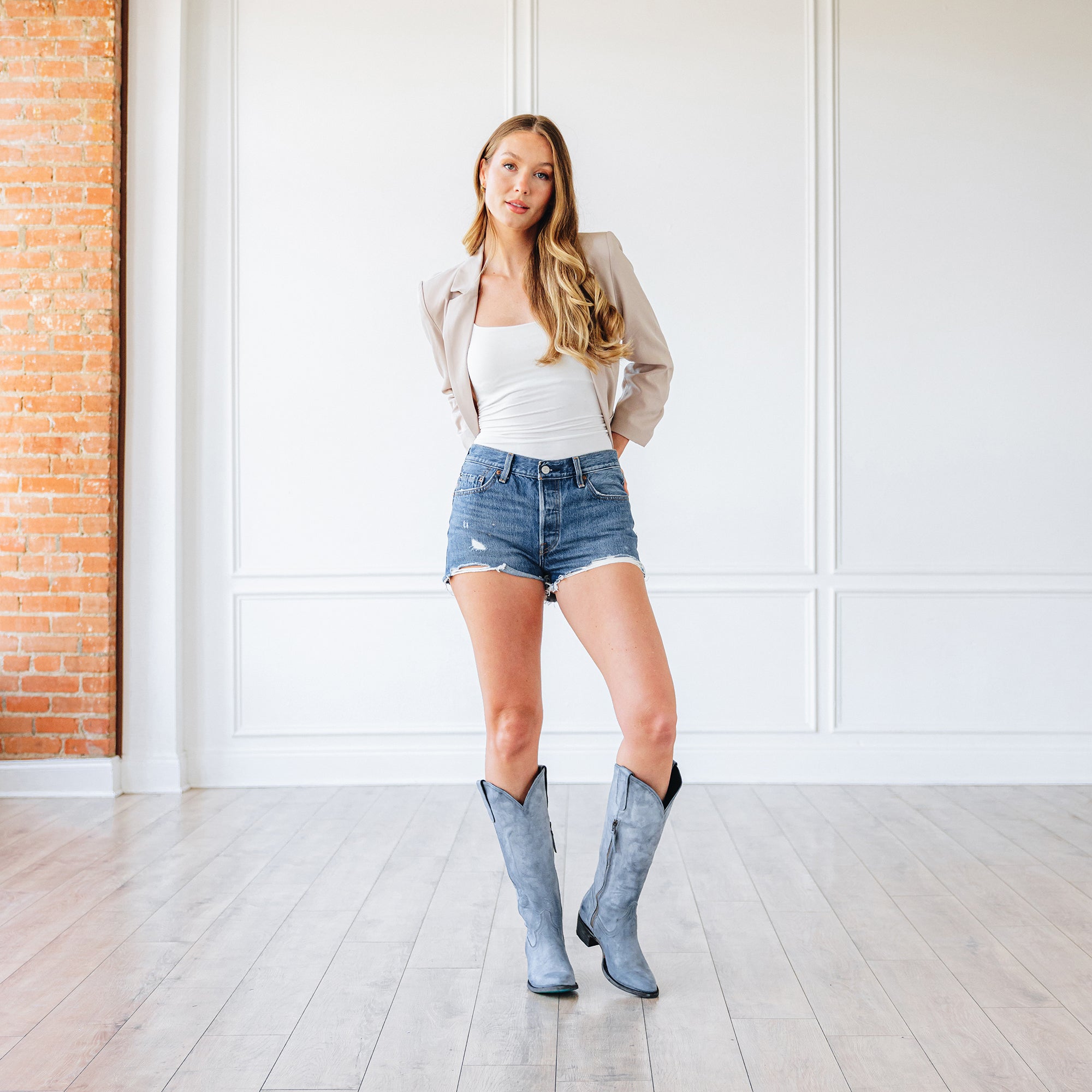 Lane Plain Jane Boot - Washed Denim
