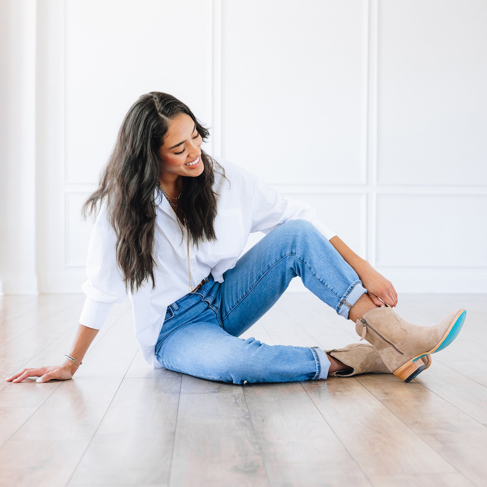 Lane Plain Jane Bootie - Latte Suede