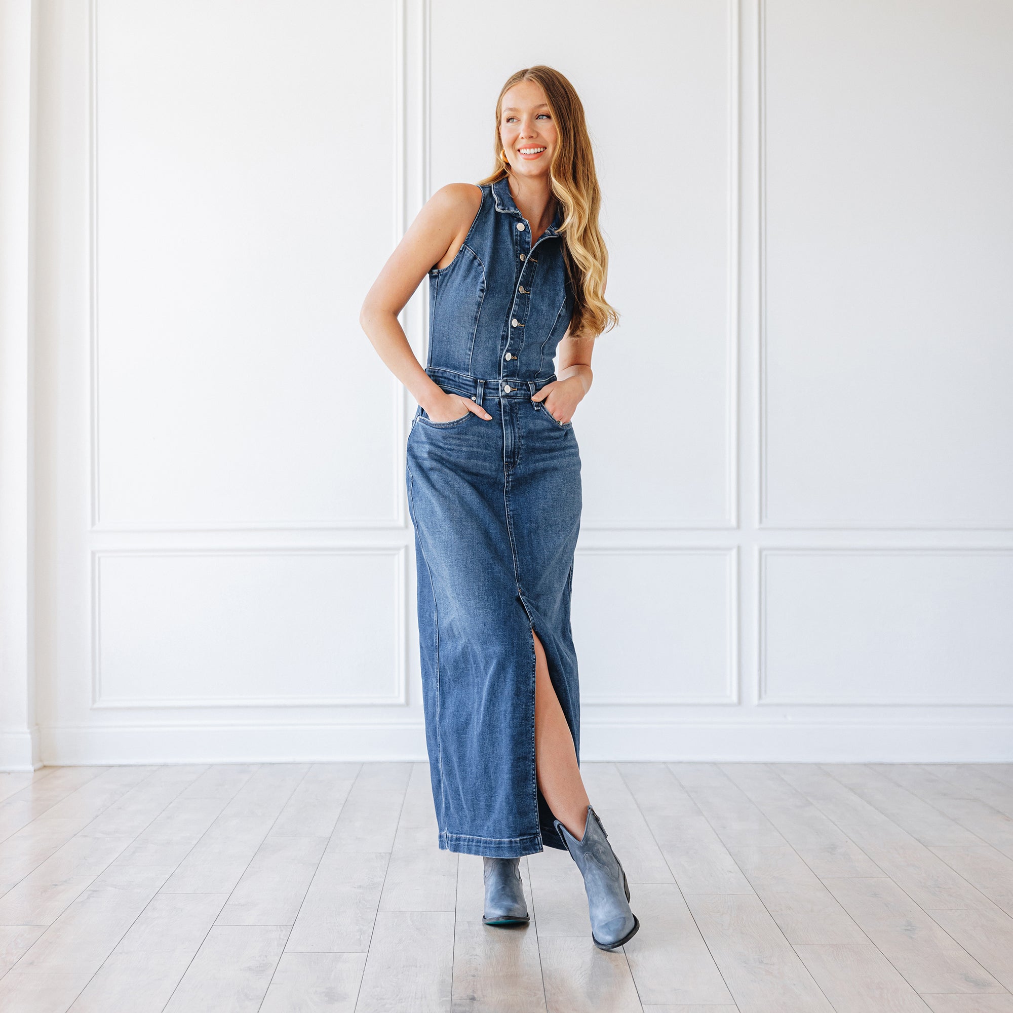 Lane Plain Jane Bootie - Washed Denim