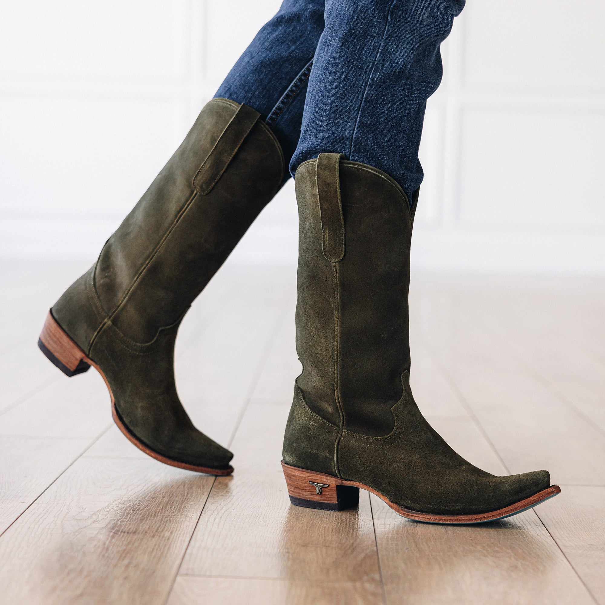 Lane Emma Jane Boot - Olive Suede