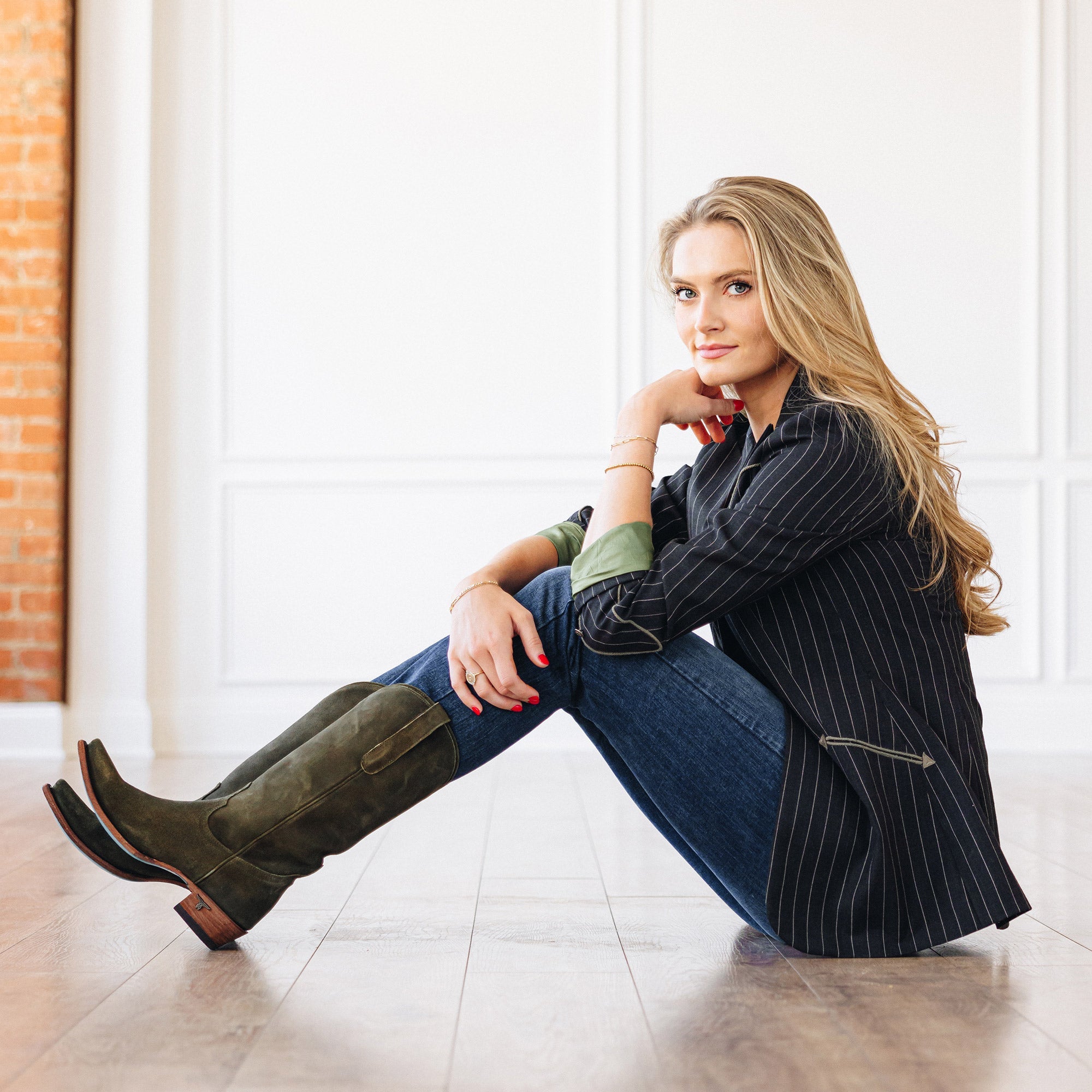 Lane Emma Jane Boot - Olive Suede