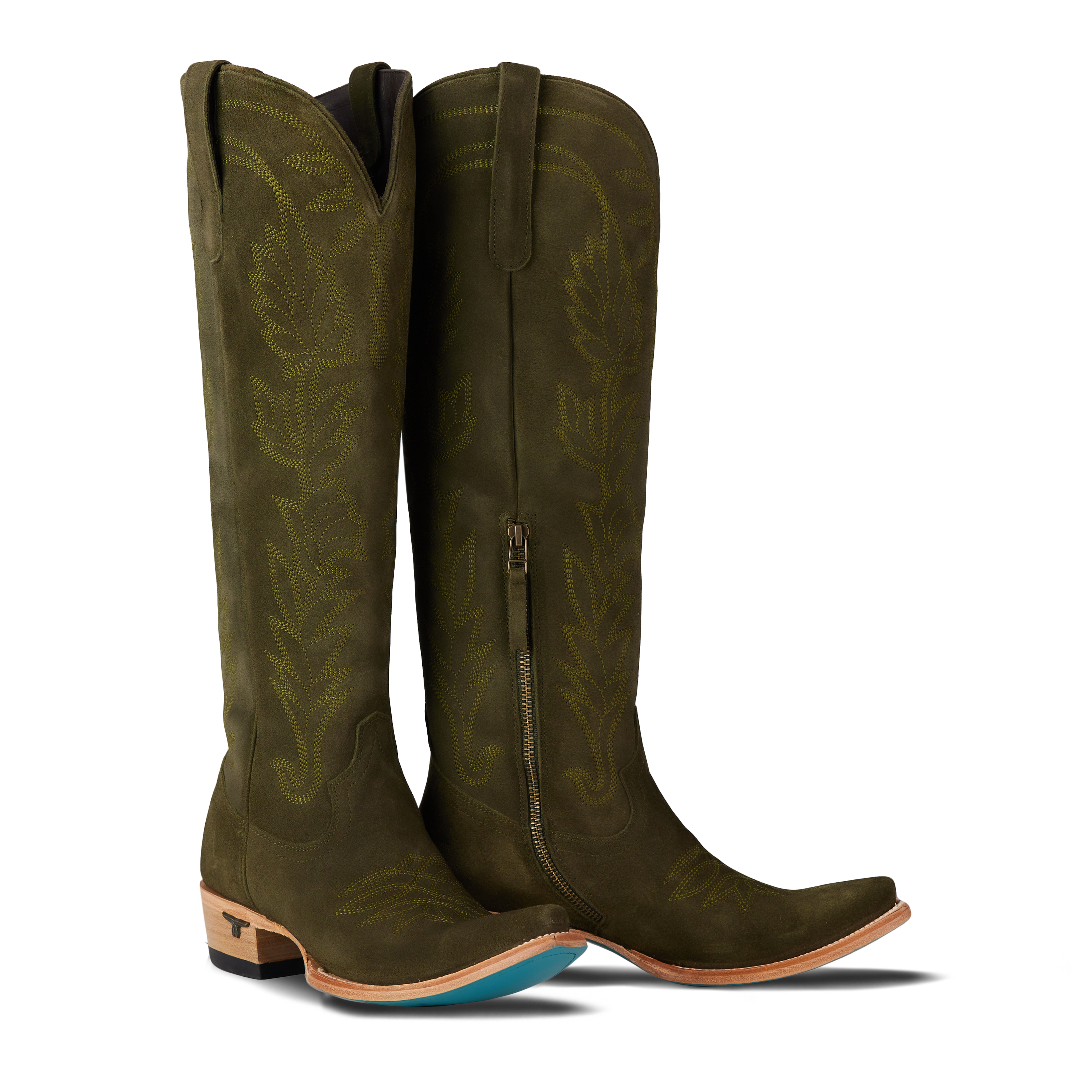 Lane Sandaga Knee High - Olive Suede