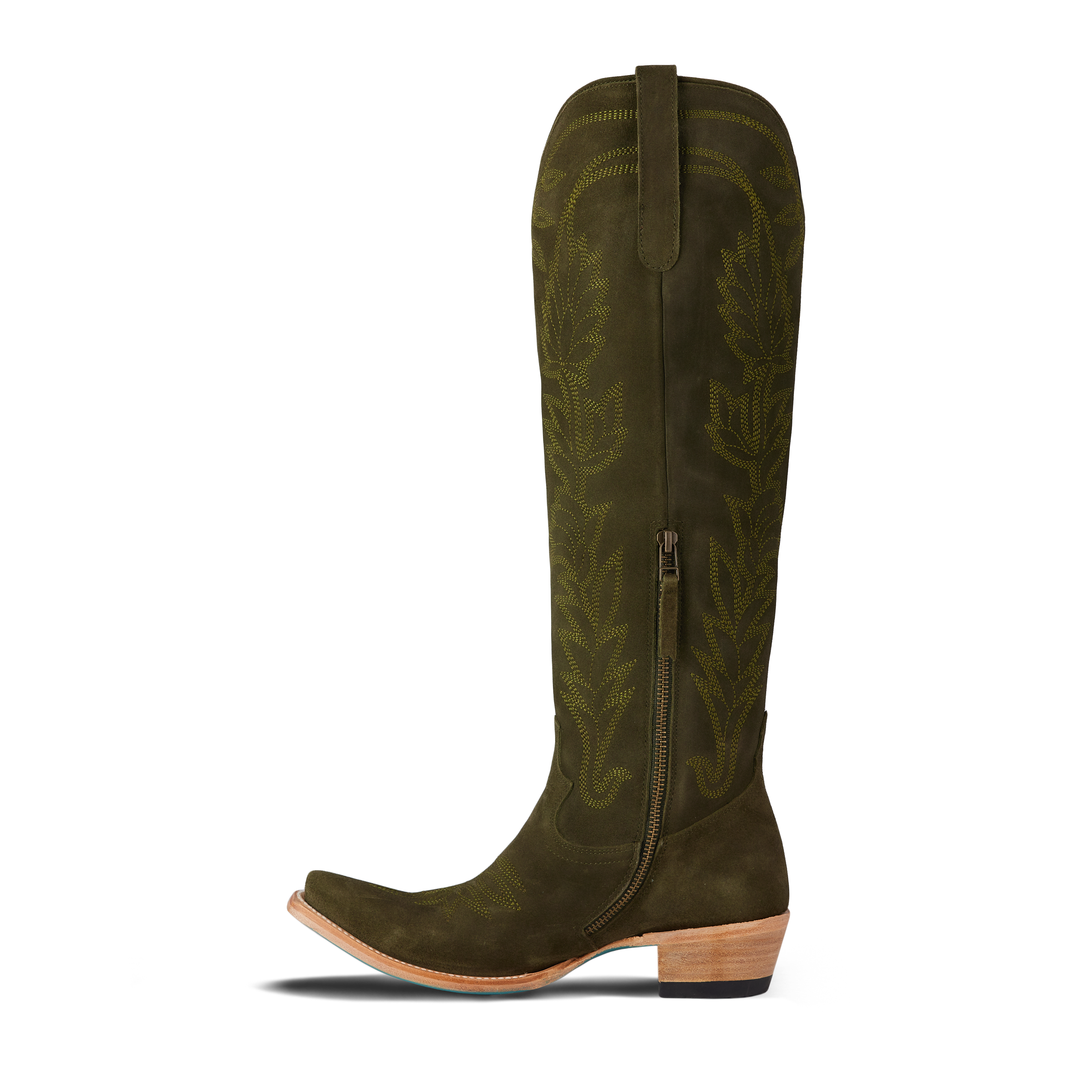 Lane Sandaga Knee High - Olive Suede