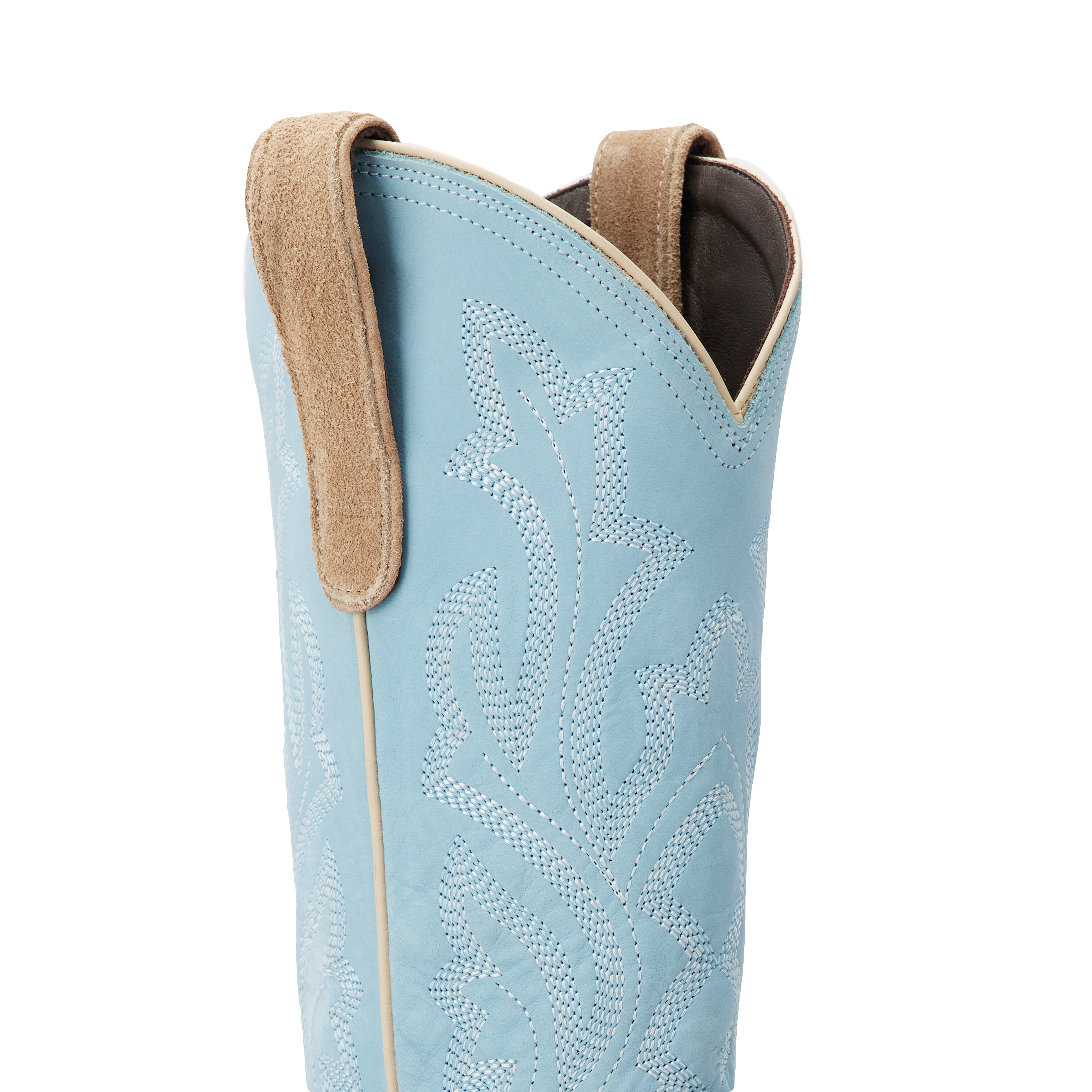 Lane Saratoga Square Boot - Latte Suede and Powder Blue