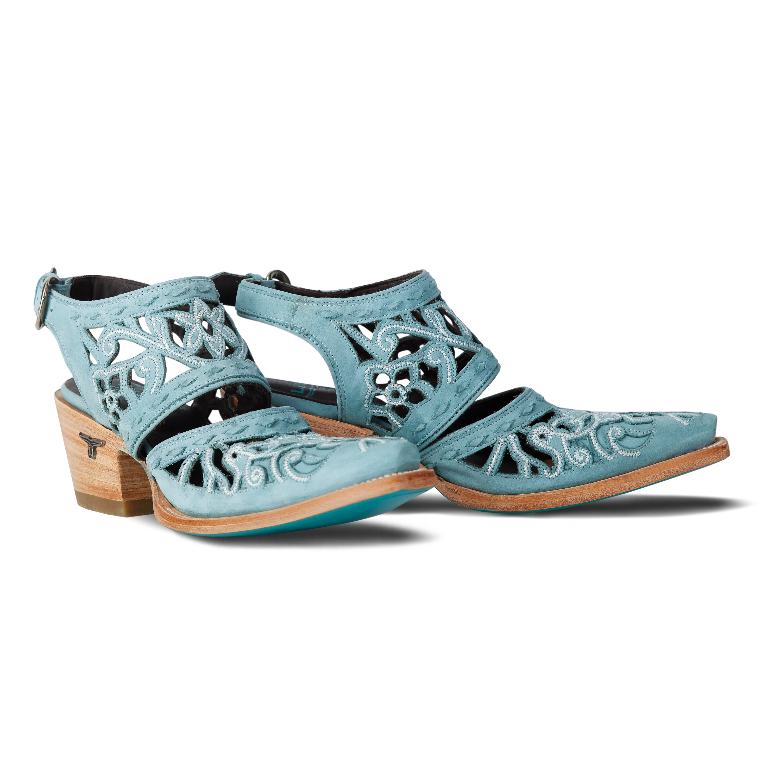 Lane Robin Cut Out Slingback Mule - Powder Blue