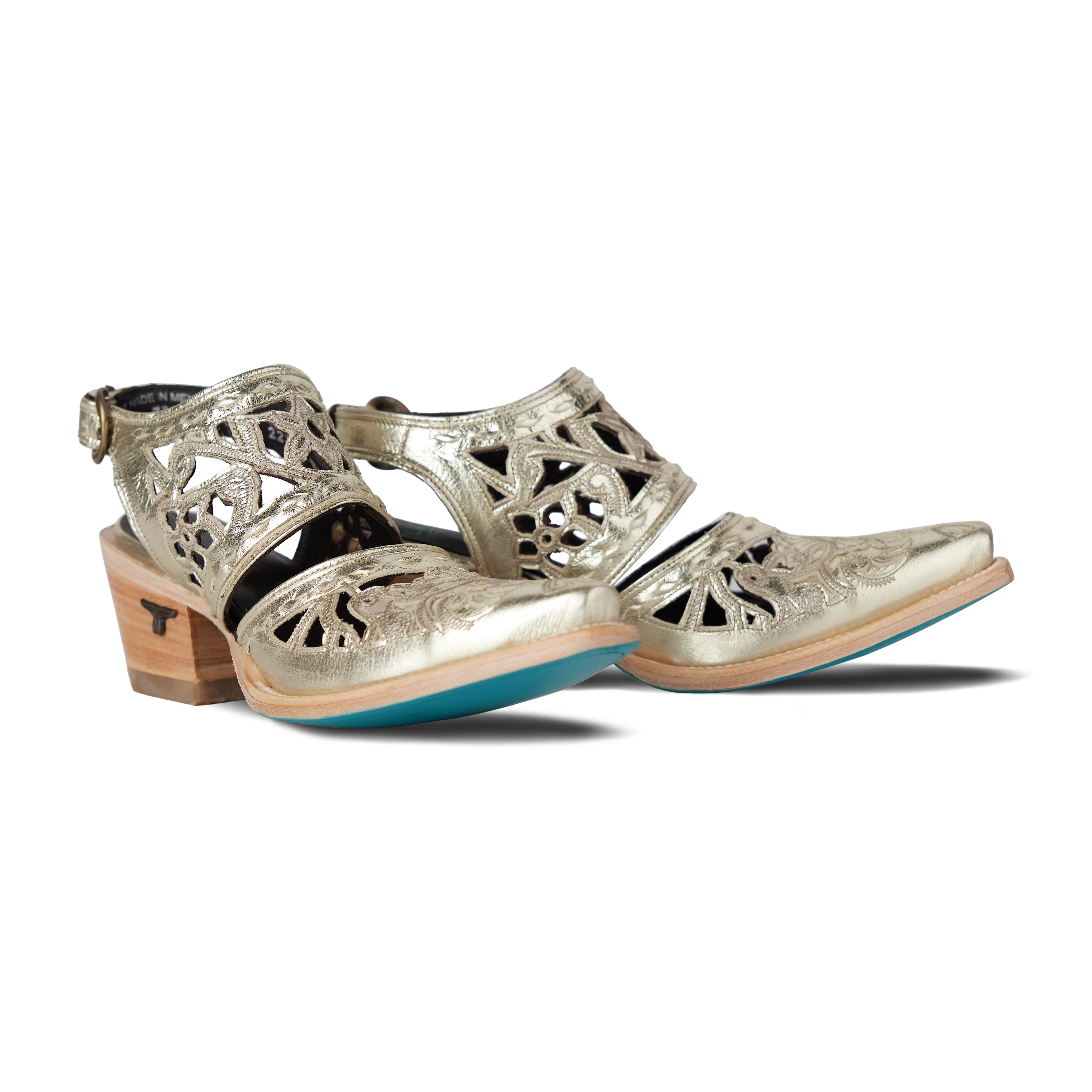 Lane Robin Cut Out Slingback Mule - Champagne Metallic