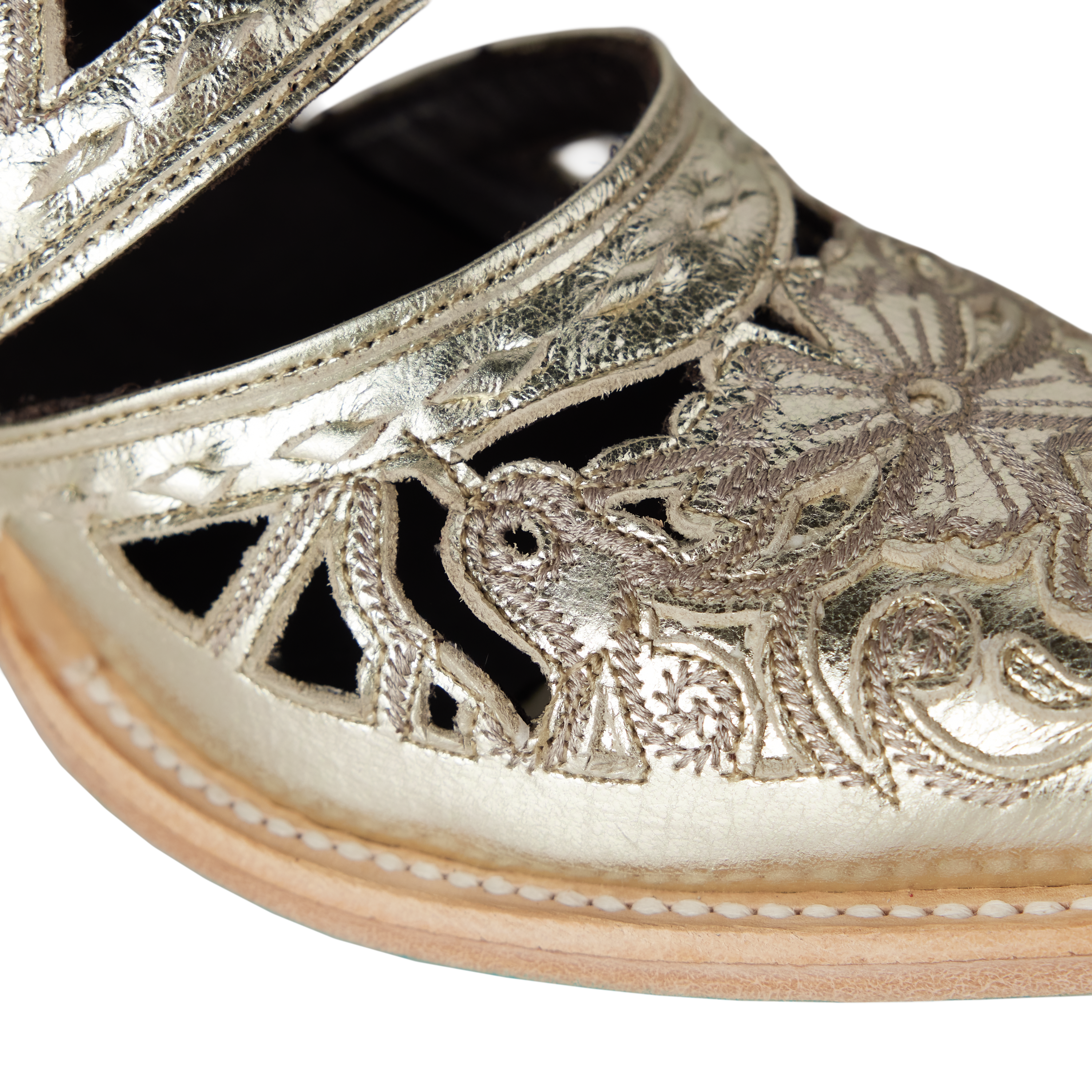 Lane Robin Cut Out Slingback Mule - Champagne Metallic