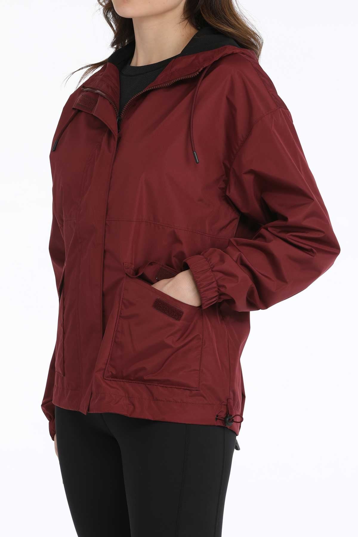 CINCH LADIES RAIN JACKET - BURGUNDY