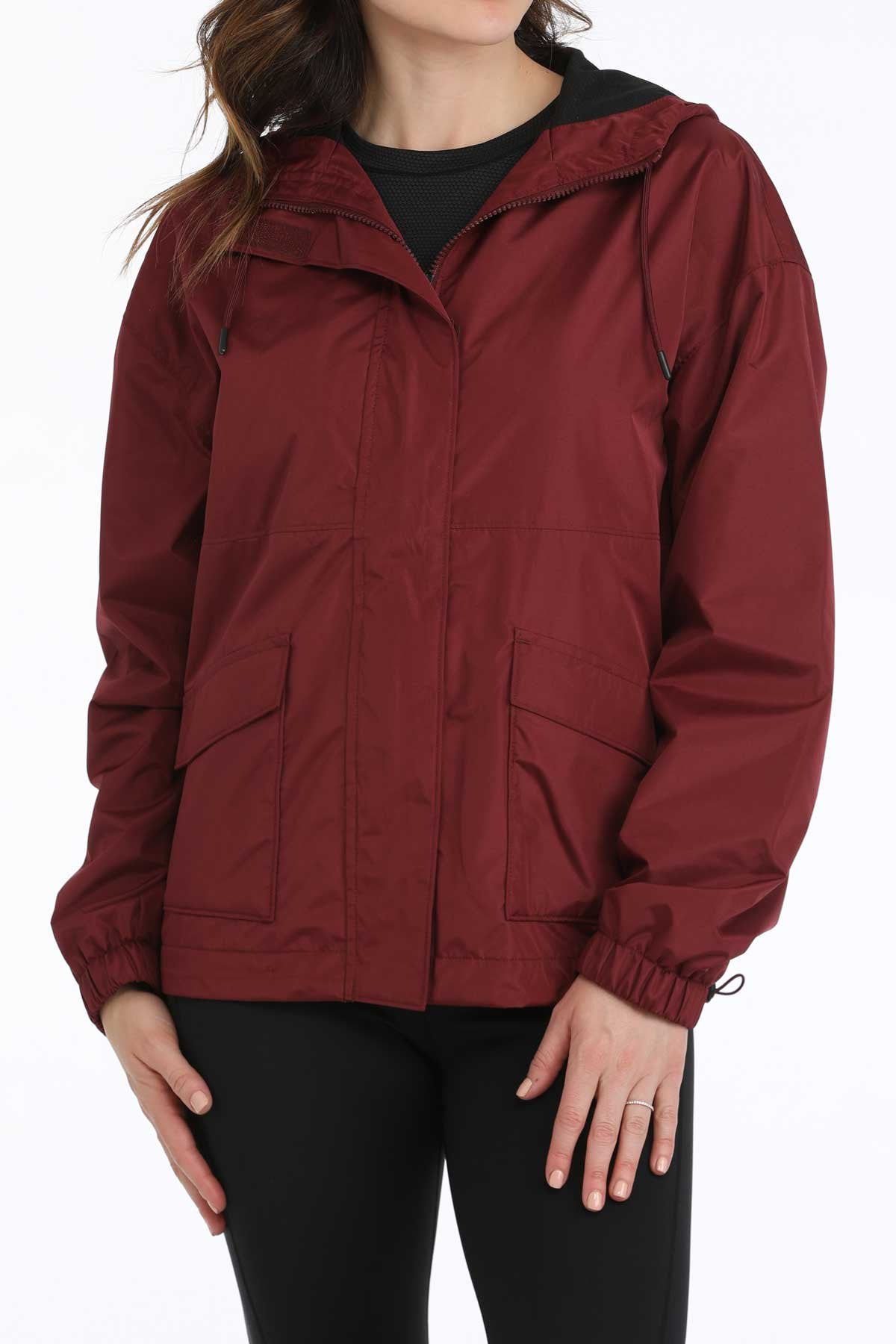 CINCH LADIES RAIN JACKET - BURGUNDY