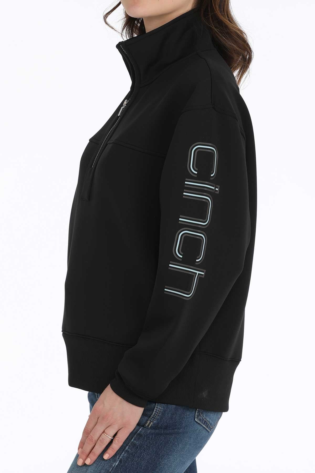 CINCH LADIES 1/4 ZIP PULLOVER - BLACK