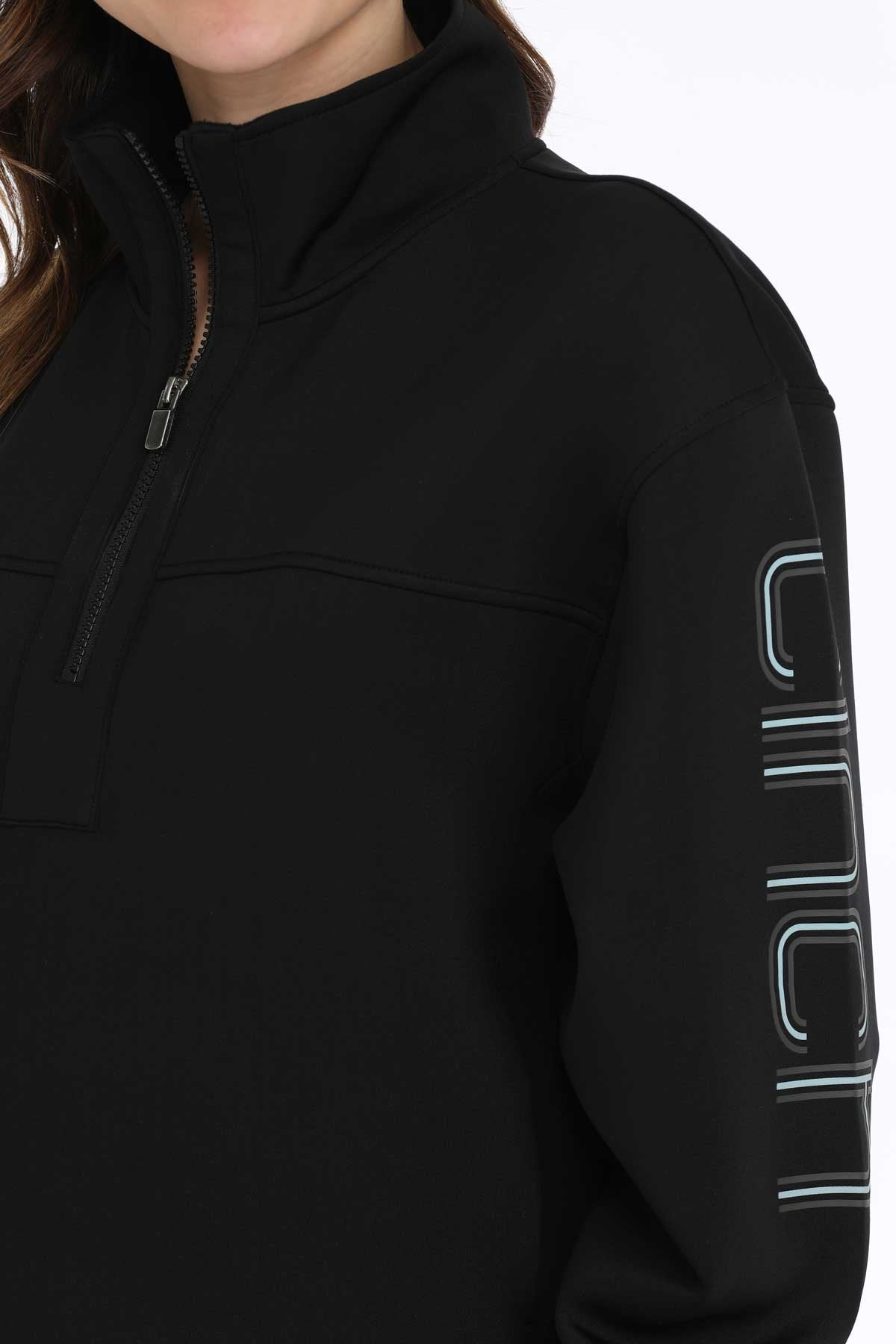 CINCH LADIES 1/4 ZIP PULLOVER - BLACK