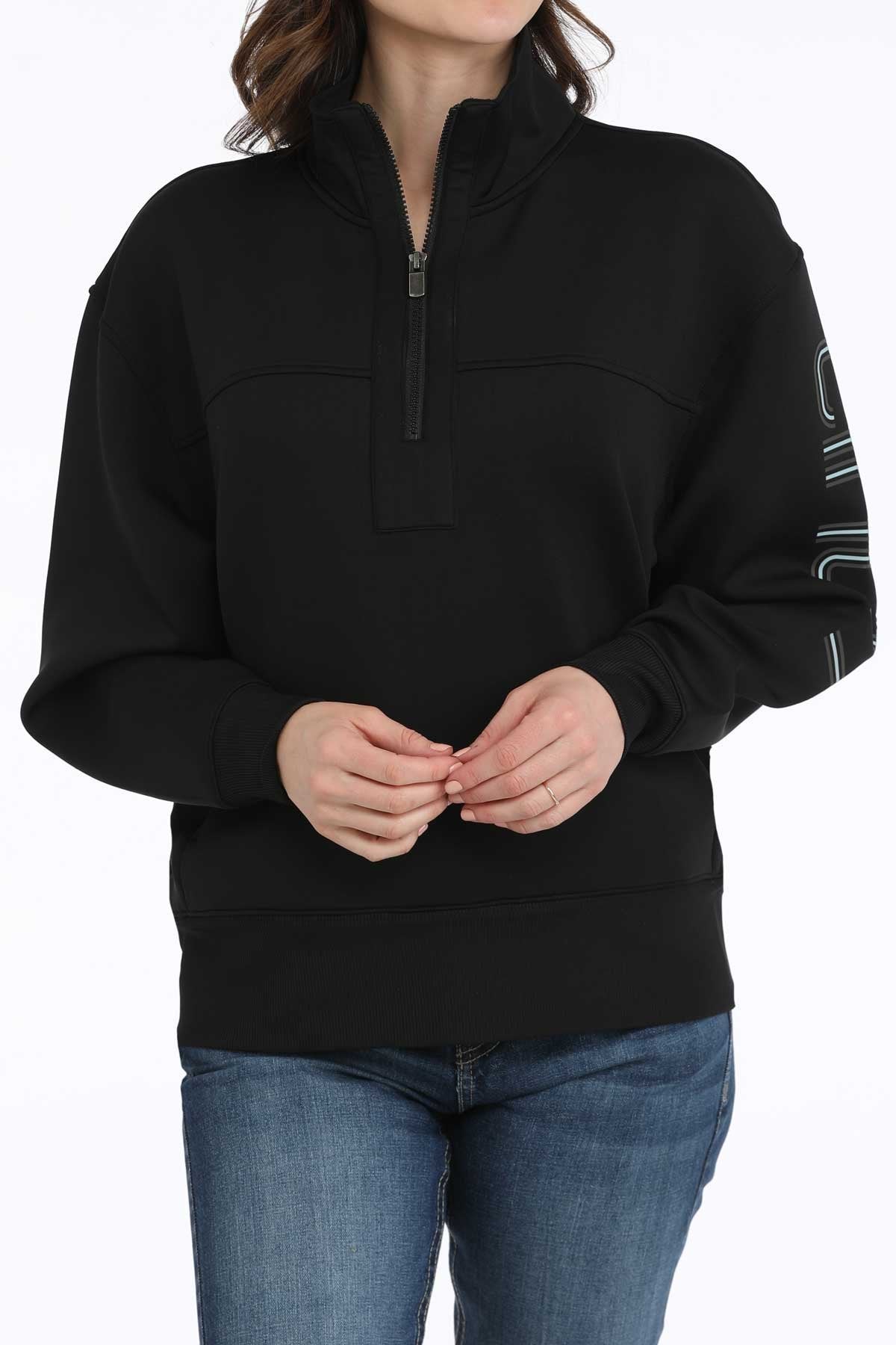 CINCH LADIES 1/4 ZIP PULLOVER - BLACK