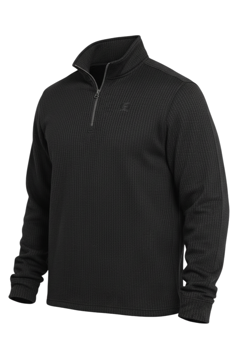 CINCH MEN'S 1/4 ZIP SWEATER- BLACK