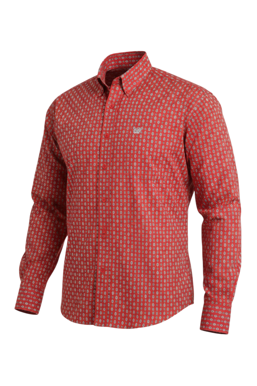 CINCH MEN'S PRINT SHIRT - RED**FINAL SALE**