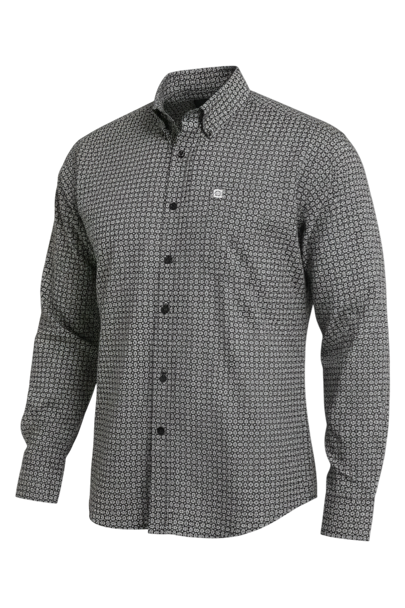 CINCH MEN'S PRINT SHIRT - BLACK**FINAL SALE**