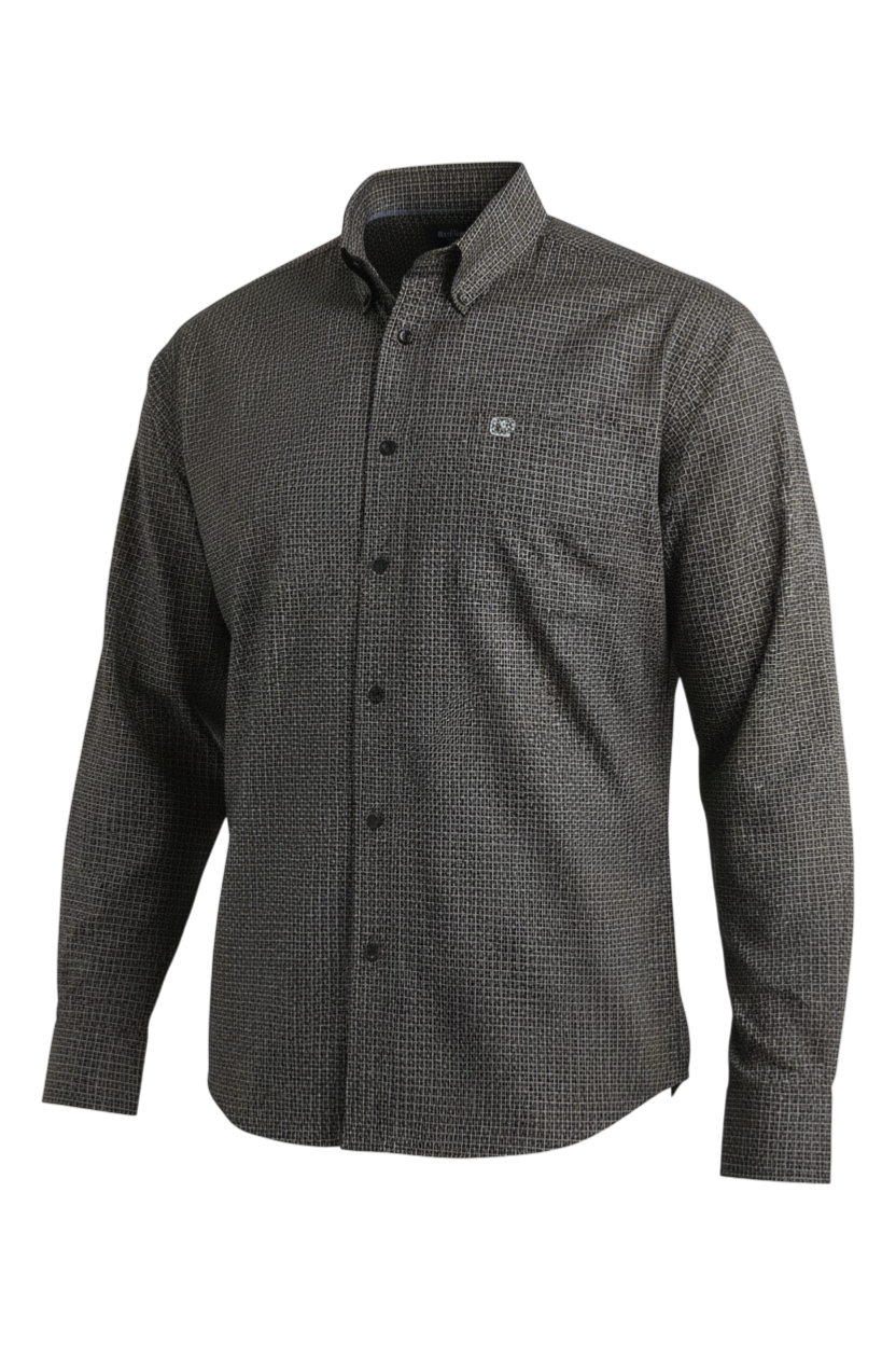 CINCH MEN'S PRINT SHIRT - BROWN**FINAL SALE**