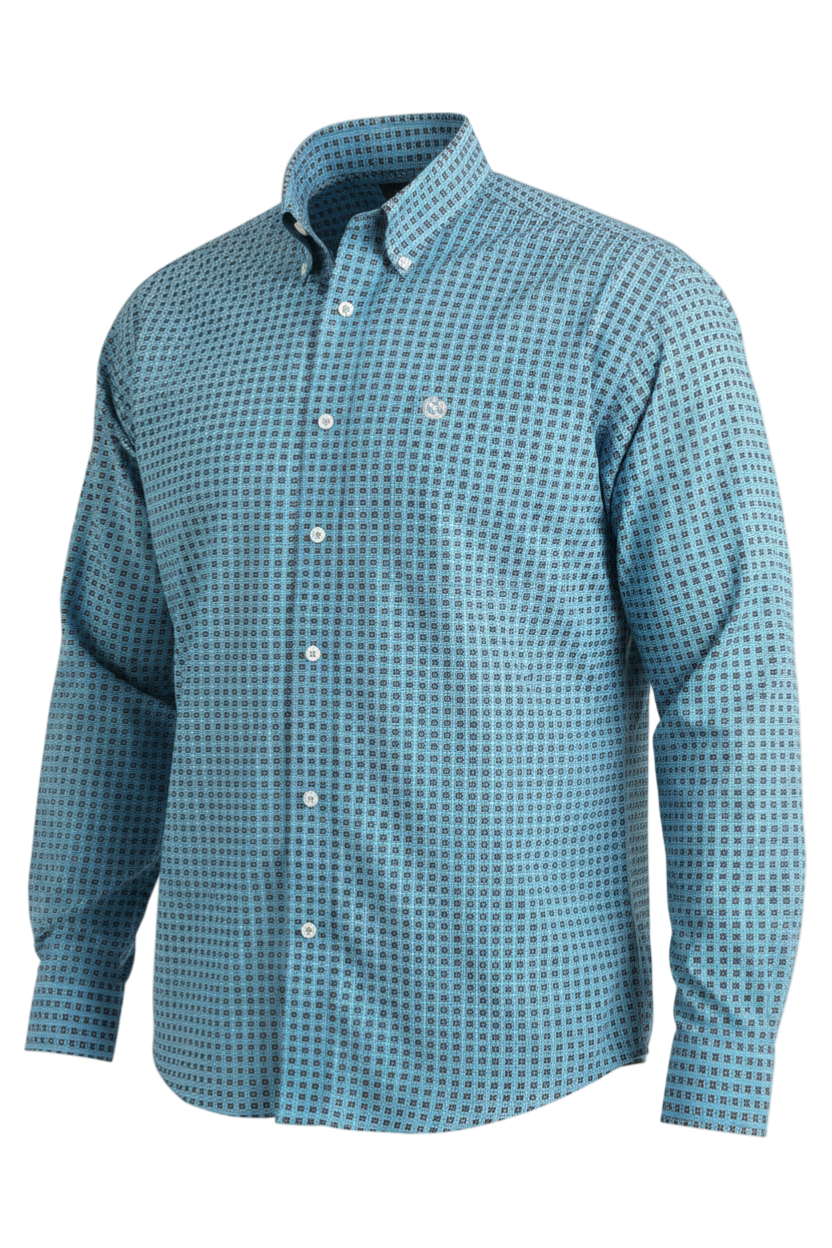 CINCH MEN'S PRINT SHIRT - BLUE**FINAL SALE**