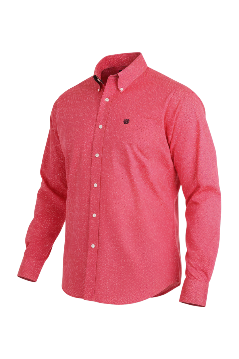 CINCH MENS PRINT SHIRT - PINK