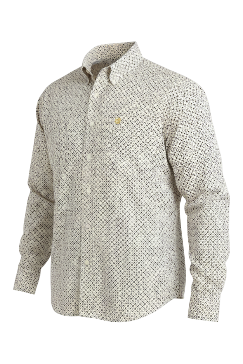 CINCH MENS LONG SLEEVE PRINT SHIRT - WHITE
